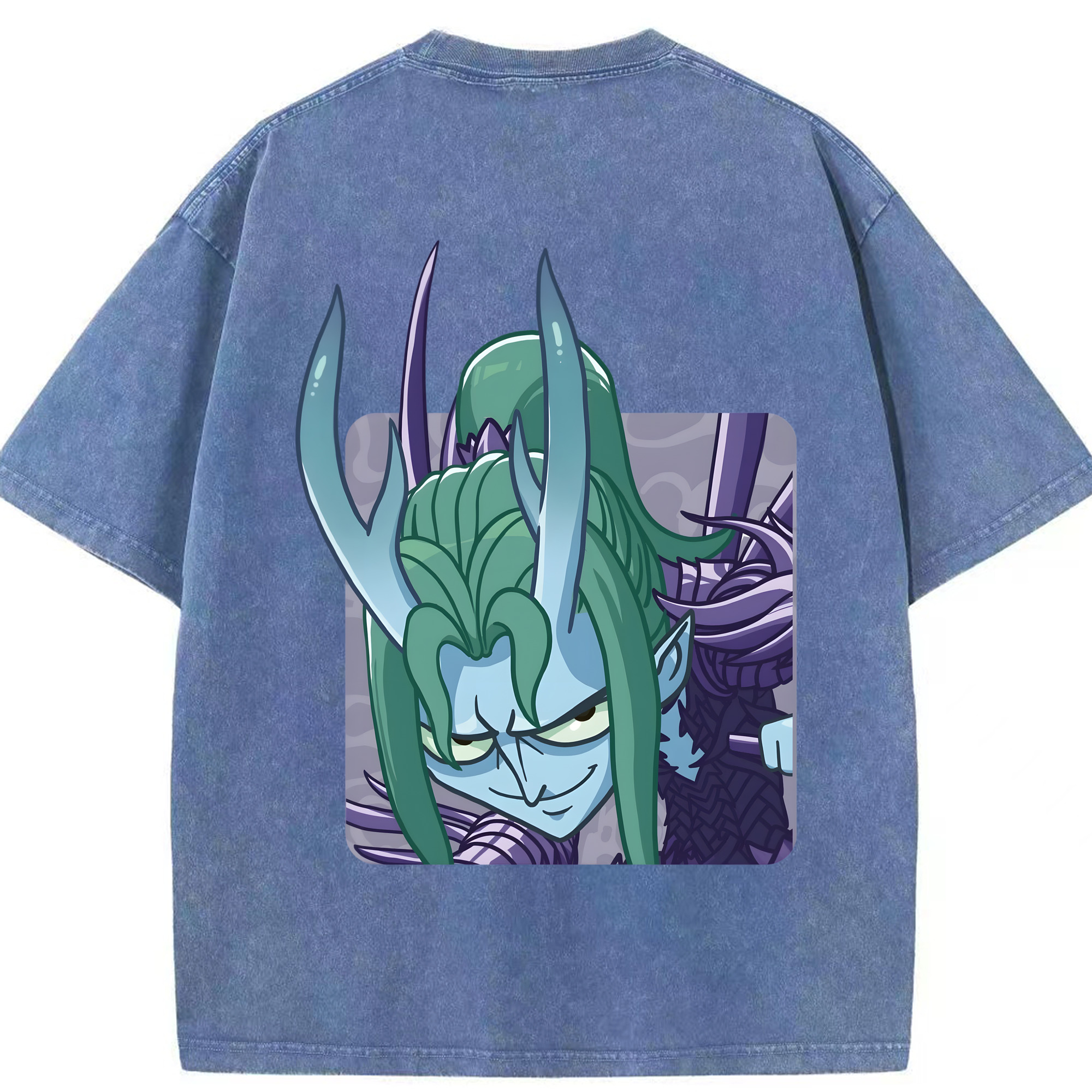 （画像用） Ne Zha 2 ナタ 魔童の大暴れ 綿100% ヴィンテージ風 半袖Tシャツ（背面プリント）