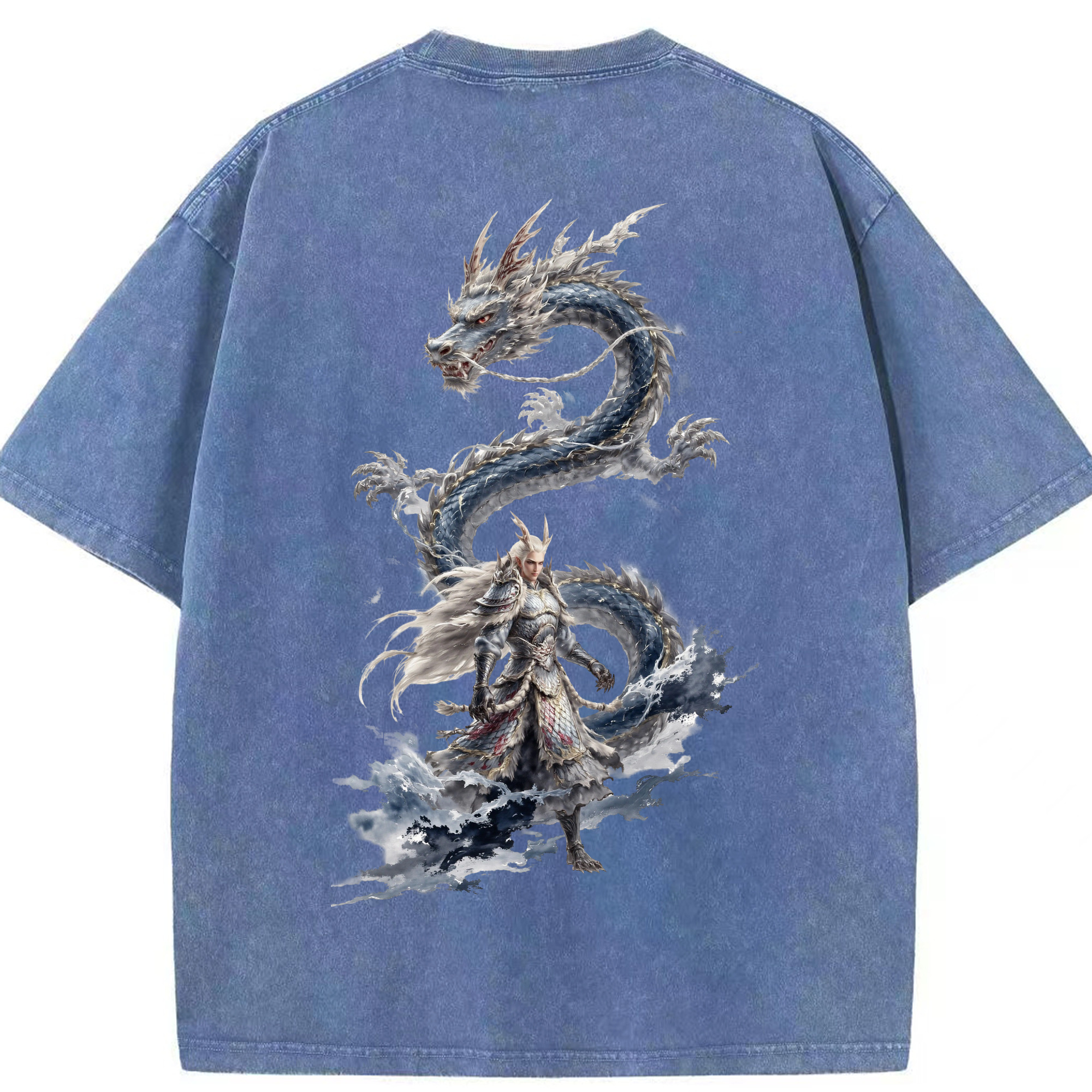 （画像用） Ne Zha 2 ナタ 魔童の大暴れ 綿100% ヴィンテージ風 半袖Tシャツ（背面プリント）