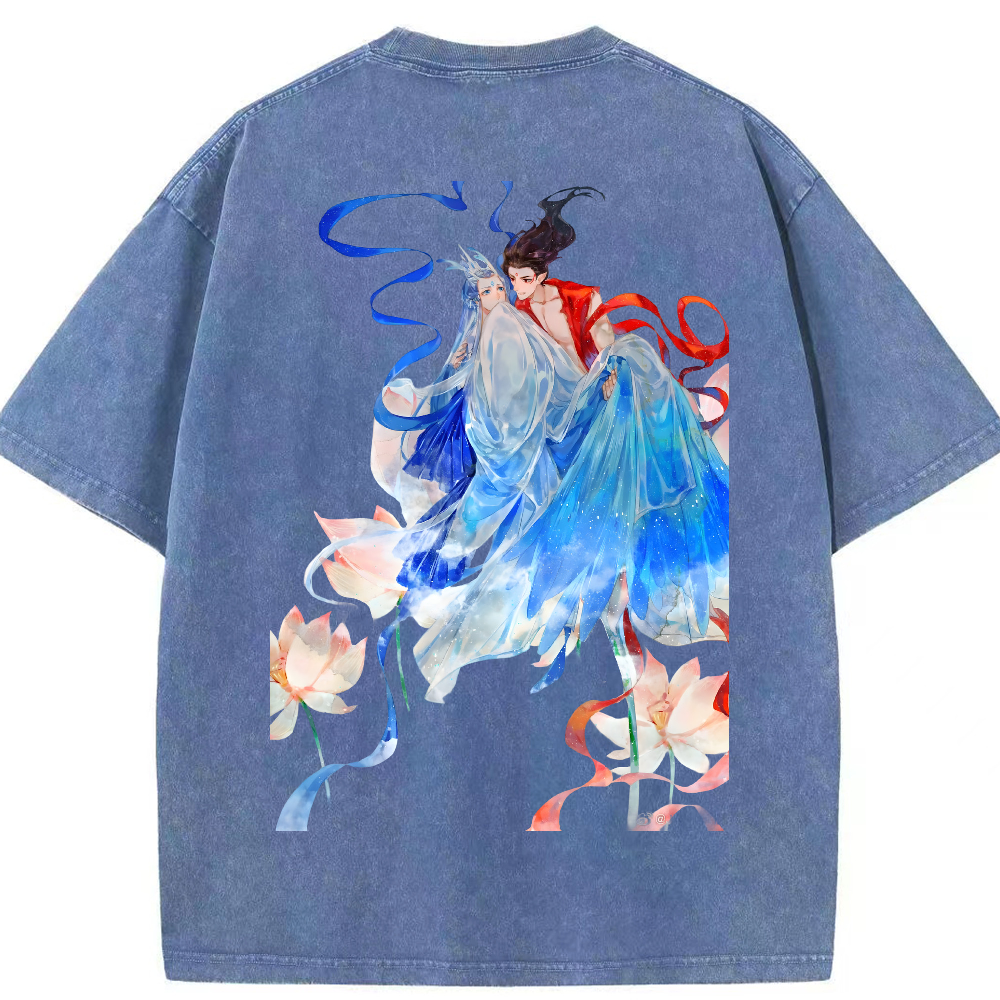 （画像用） Ne Zha 2 ナタ 魔童の大暴れ 綿100% ヴィンテージ風 半袖Tシャツ（背面プリント）