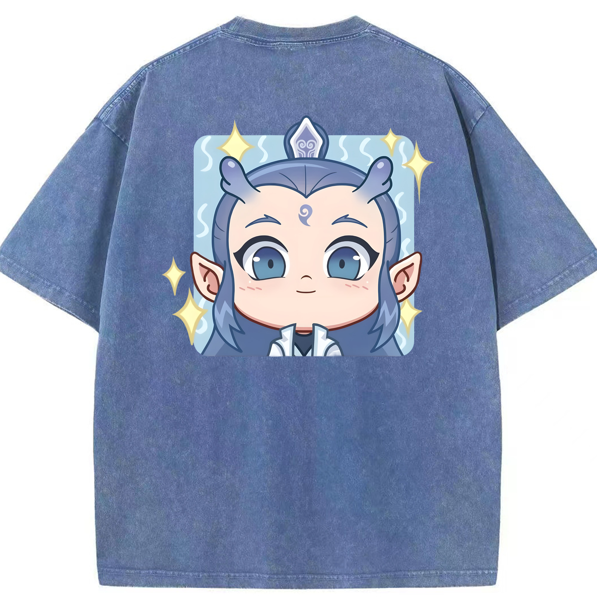（画像用） Ne Zha 2 ナタ 魔童の大暴れ 綿100% ヴィンテージ風 半袖Tシャツ（背面プリント）