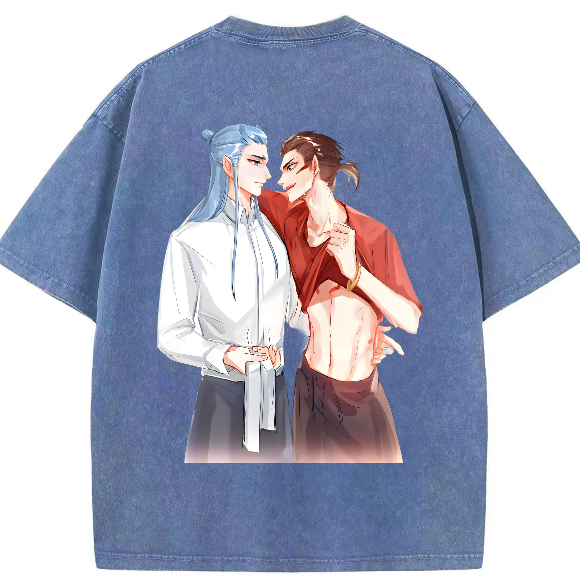 （画像用） Ne Zha 2 ナタ 魔童の大暴れ 綿100% ヴィンテージ風 半袖Tシャツ（背面プリント）