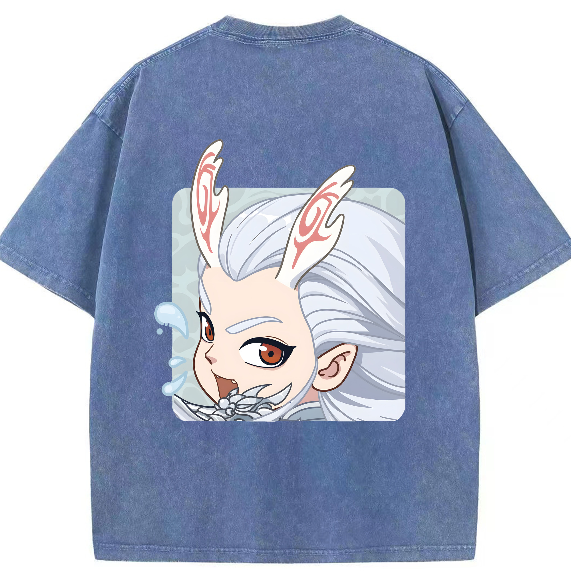（画像用） Ne Zha 2 ナタ 魔童の大暴れ 綿100% ヴィンテージ風 半袖Tシャツ（背面プリント）