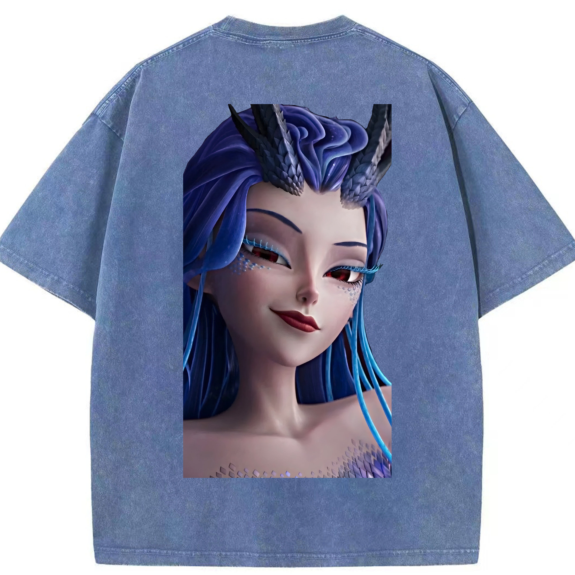 （画像用） Ne Zha 2 ナタ 魔童の大暴れ 綿100% ヴィンテージ風 半袖Tシャツ（背面プリント）