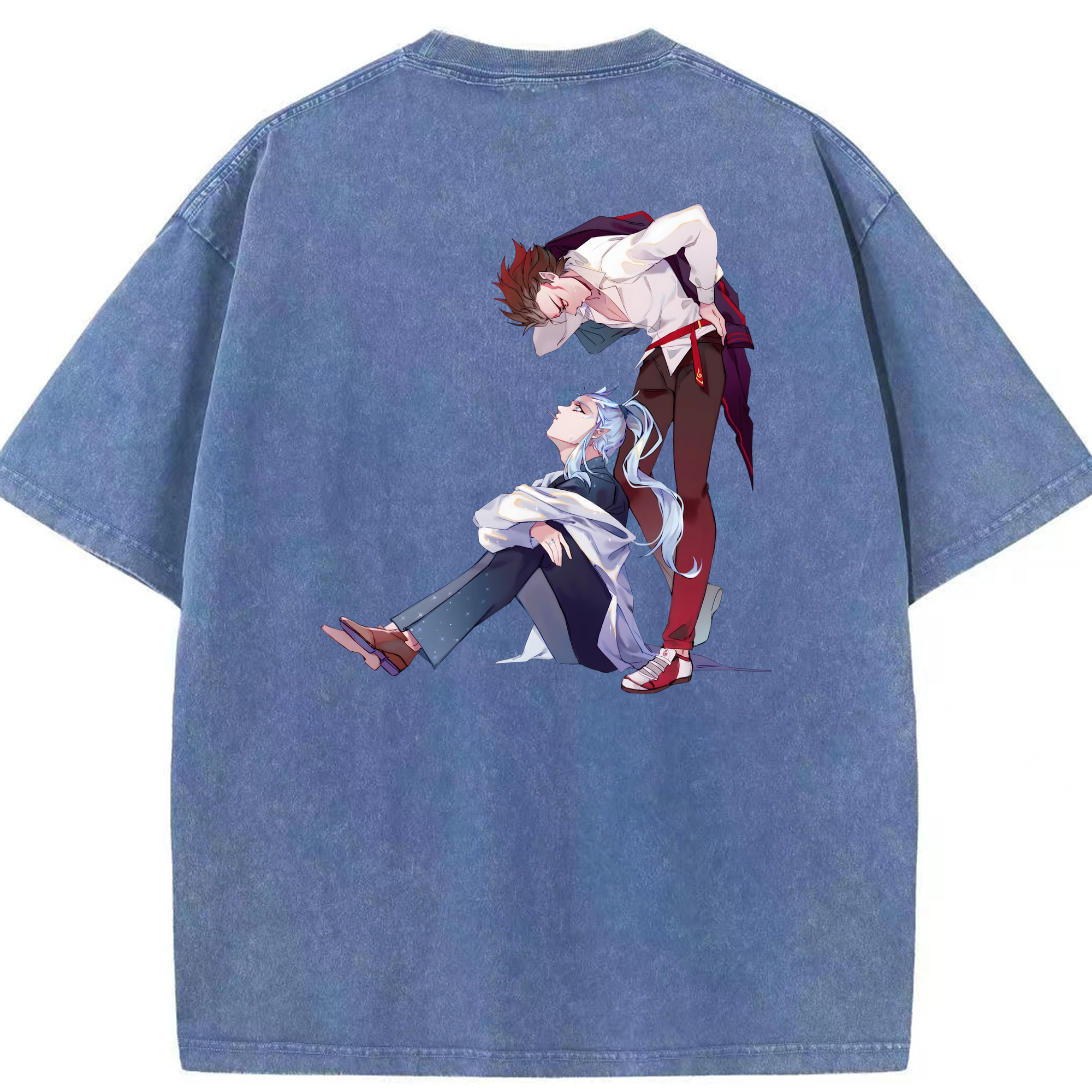 （画像用） Ne Zha 2 ナタ 魔童の大暴れ 綿100% ヴィンテージ風 半袖Tシャツ（背面プリント）