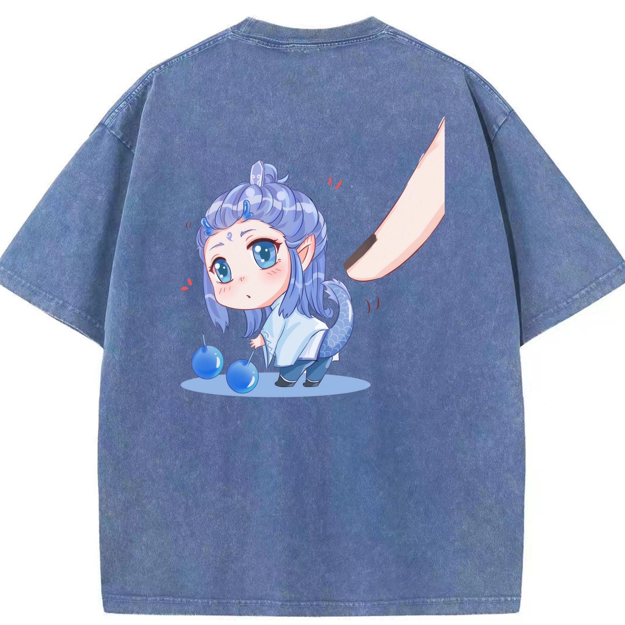 （画像用） Ne Zha 2 ナタ 魔童の大暴れ 綿100% ヴィンテージ風 半袖Tシャツ（背面プリント）