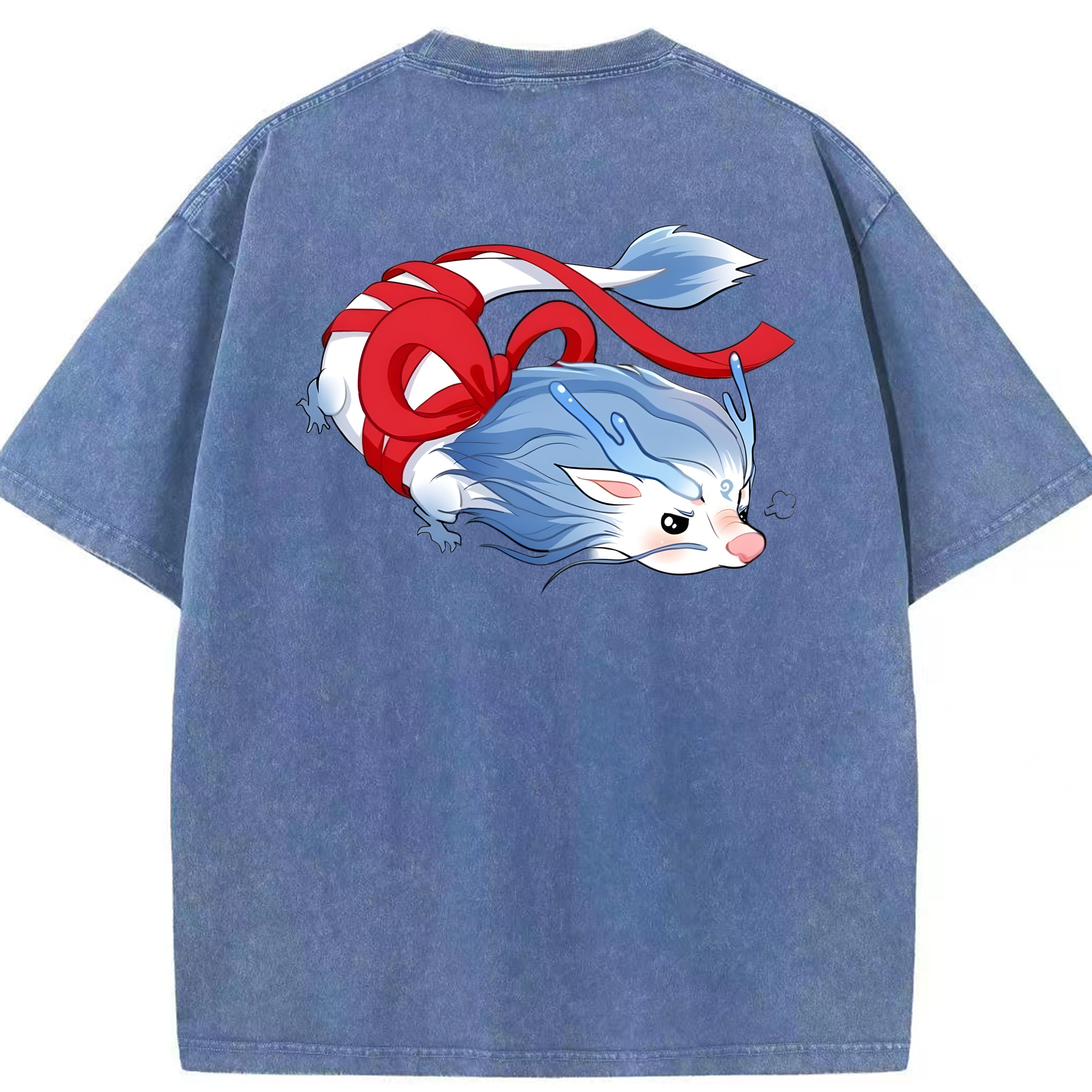 （画像用） Ne Zha 2 ナタ 魔童の大暴れ 綿100% ヴィンテージ風 半袖Tシャツ（背面プリント）