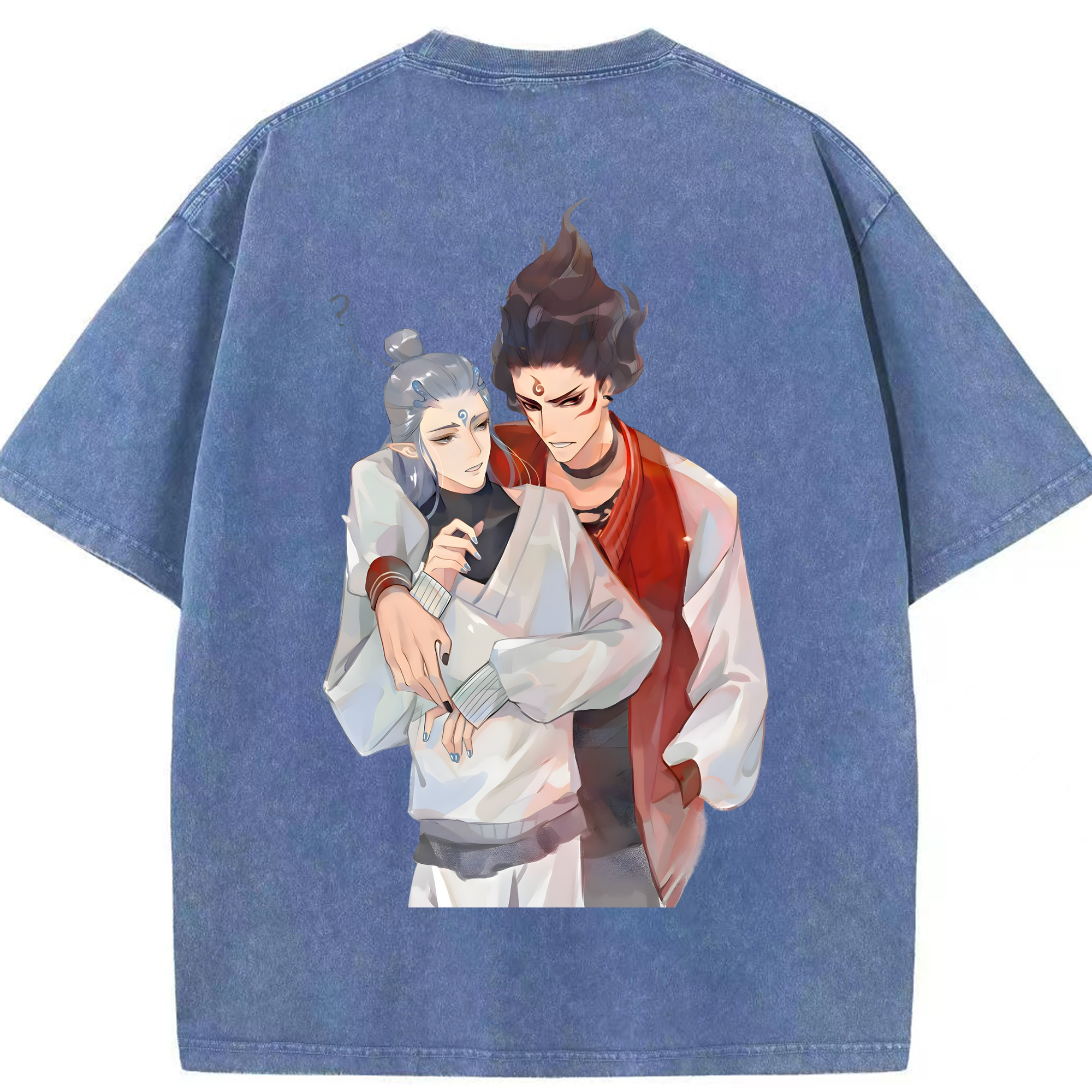 （画像用） Ne Zha 2 ナタ 魔童の大暴れ 綿100% ヴィンテージ風 半袖Tシャツ（背面プリント）