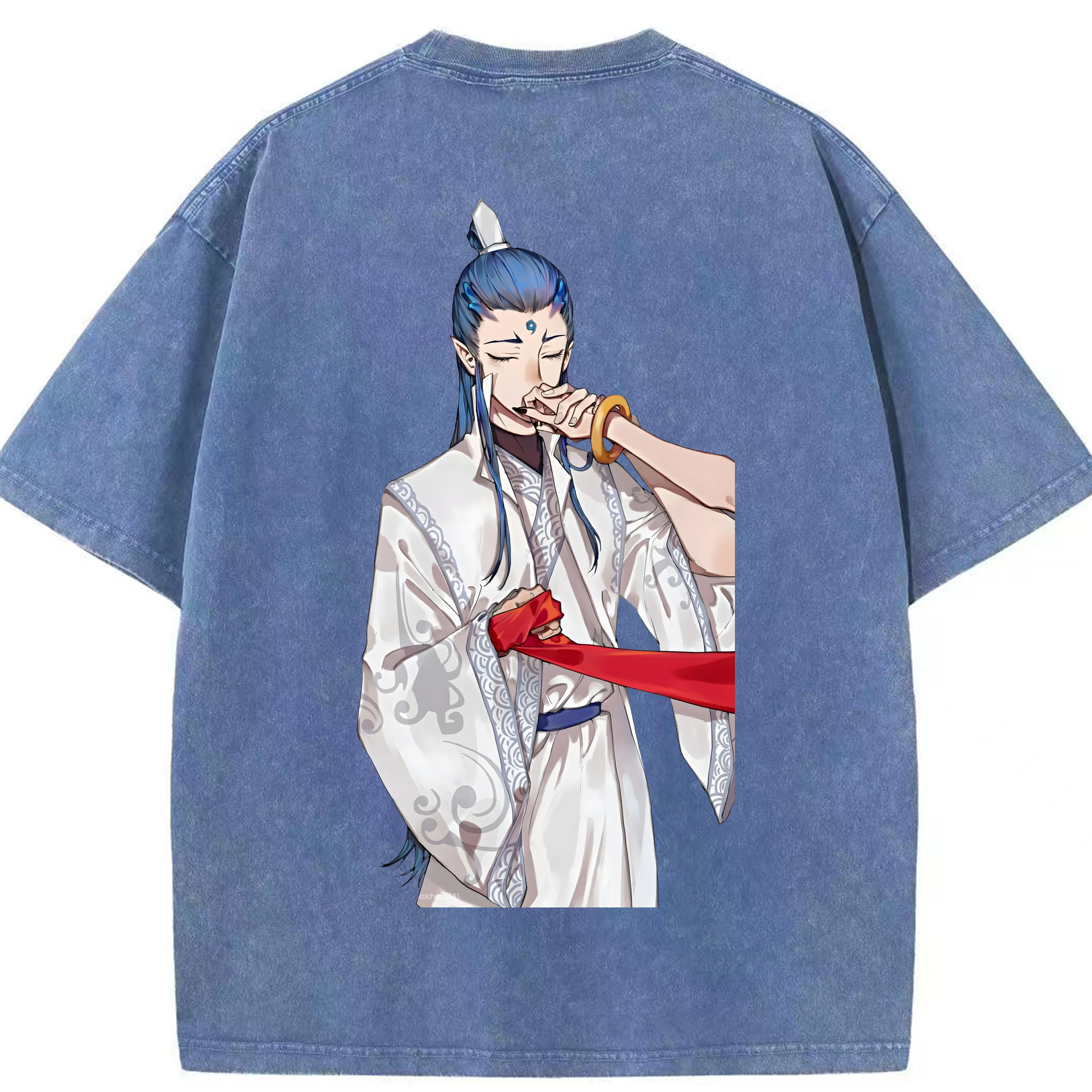 （画像用） Ne Zha 2 ナタ 魔童の大暴れ 綿100% ヴィンテージ風 半袖Tシャツ（背面プリント）