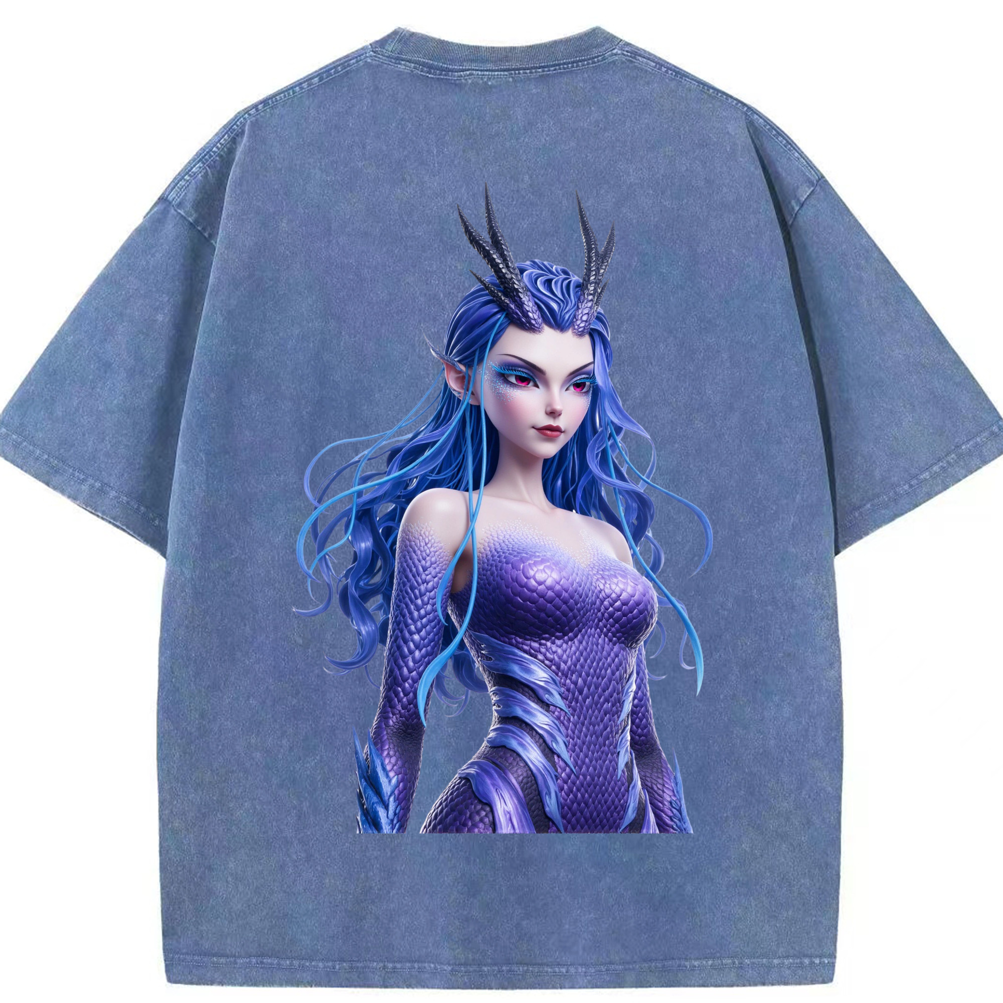 （画像用） Ne Zha 2 ナタ 魔童の大暴れ 綿100% ヴィンテージ風 半袖Tシャツ（背面プリント）