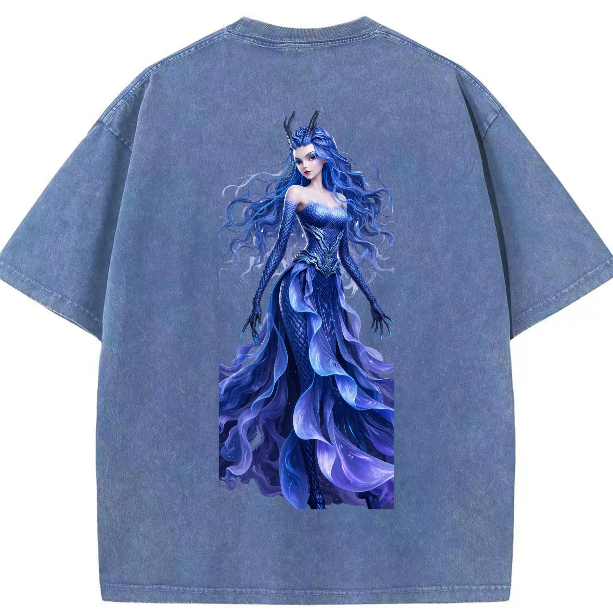 （画像用） Ne Zha 2 ナタ 魔童の大暴れ 綿100% ヴィンテージ風 半袖Tシャツ（背面プリント）