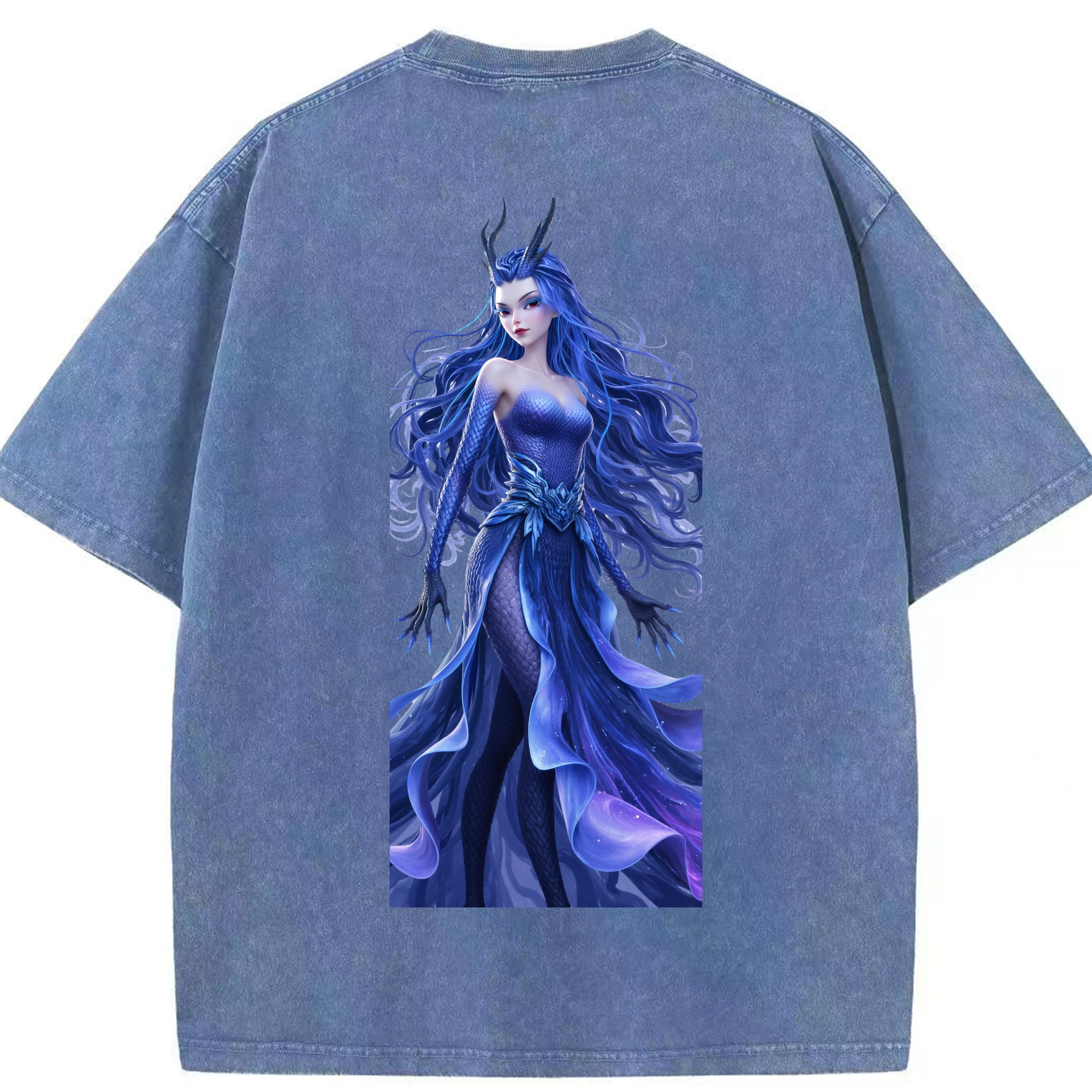 （画像用） Ne Zha 2 ナタ 魔童の大暴れ 綿100% ヴィンテージ風 半袖Tシャツ（背面プリント）
