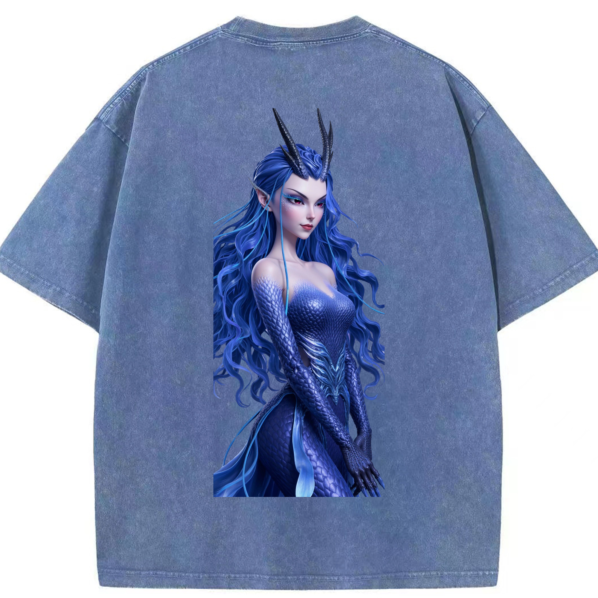 （画像用） Ne Zha 2 ナタ 魔童の大暴れ 綿100% ヴィンテージ風 半袖Tシャツ（背面プリント）