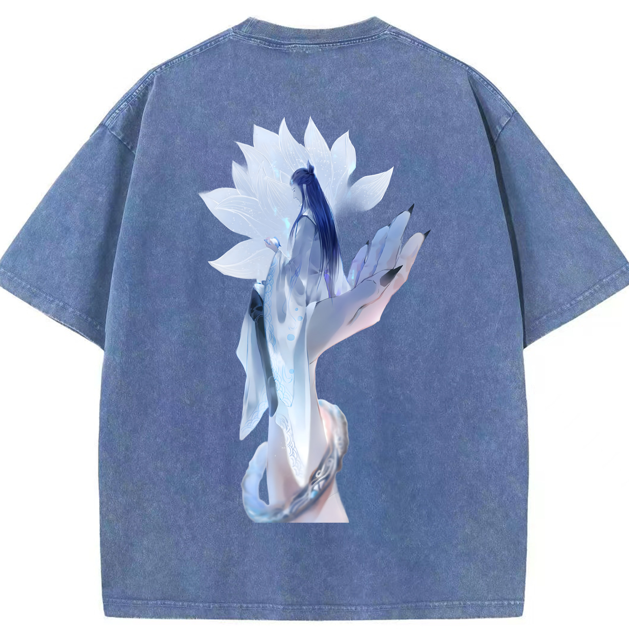 （画像用） Ne Zha 2 ナタ 魔童の大暴れ 綿100% ヴィンテージ風 半袖Tシャツ（背面プリント）