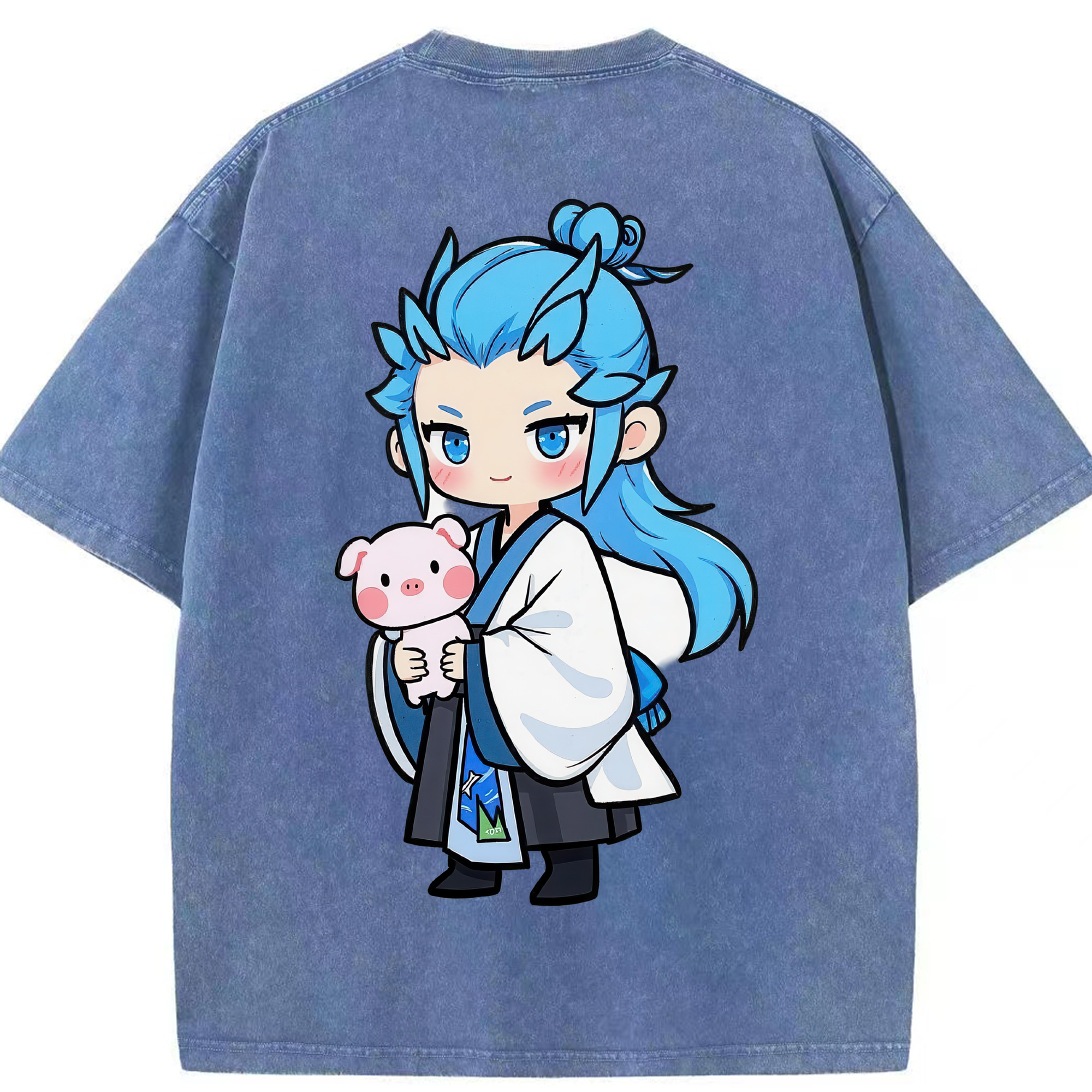 （画像用） Ne Zha 2 ナタ 魔童の大暴れ 綿100% ヴィンテージ風 半袖Tシャツ（背面プリント）