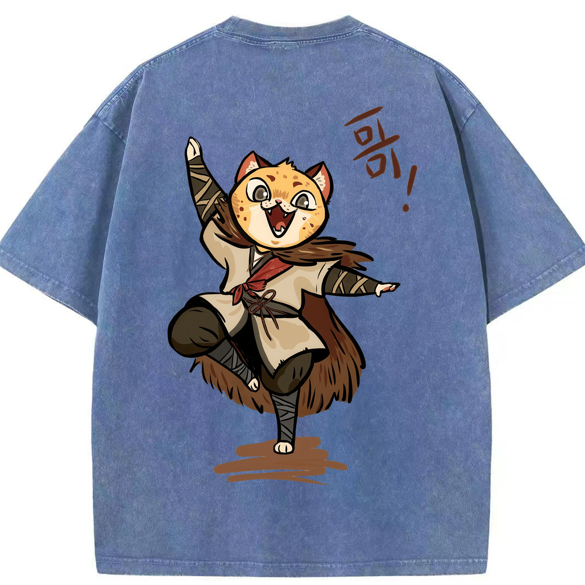 （画像用） Ne Zha 2 ナタ 魔童の大暴れ 綿100% ヴィンテージ風 半袖Tシャツ（背面プリント）