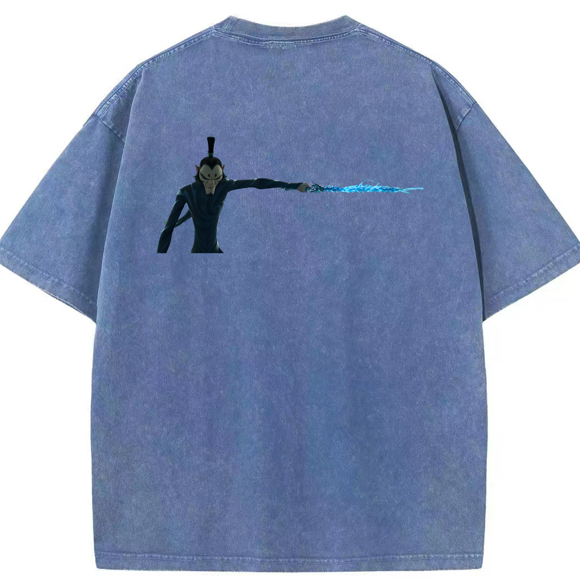 （画像用） Ne Zha 2 ナタ 魔童の大暴れ 綿100% ヴィンテージ風 半袖Tシャツ（背面プリント）