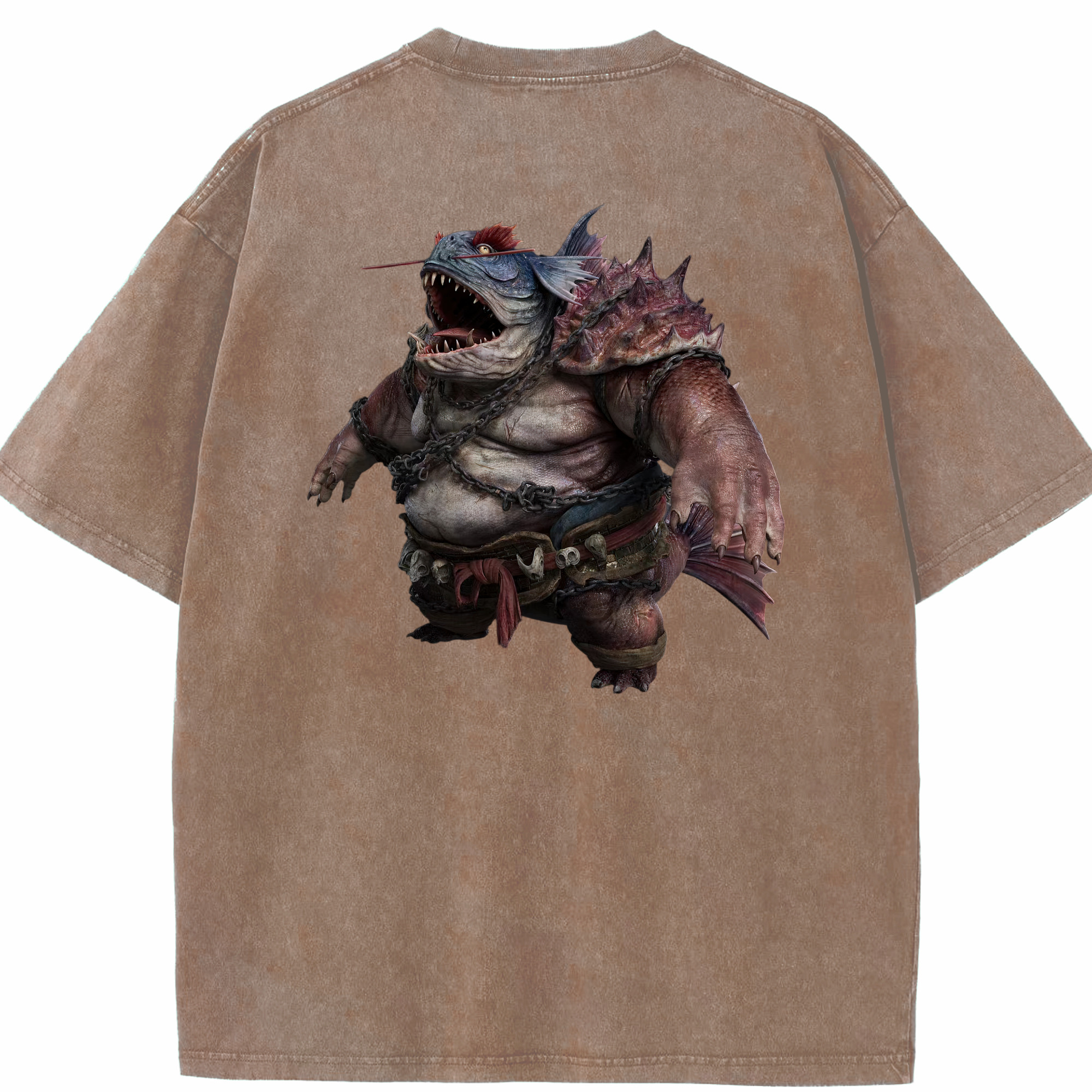 （画像用） Ne Zha 2 ナタ 魔童の大暴れ 綿100% ヴィンテージ風 半袖Tシャツ（背面プリント）