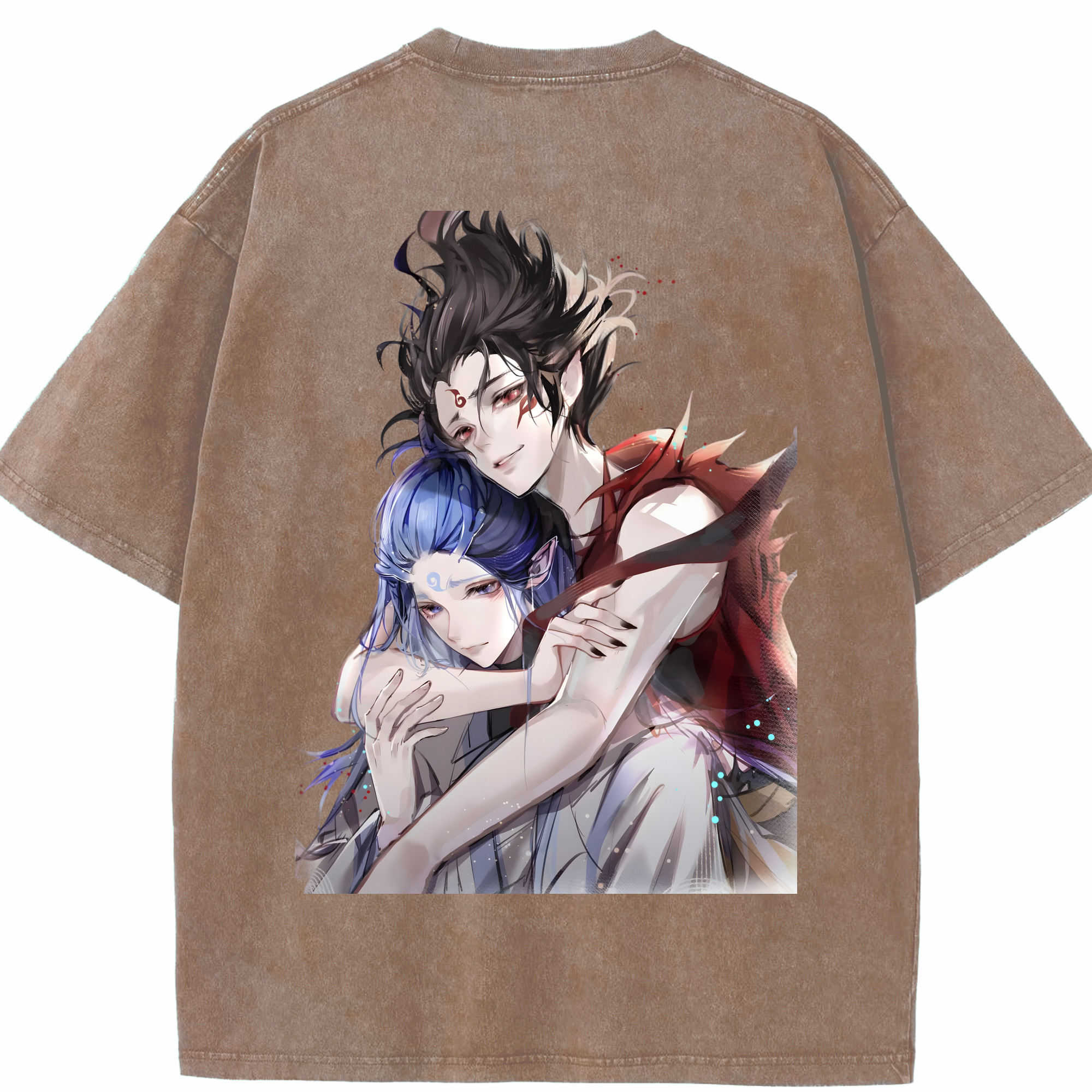（画像用） Ne Zha 2 ナタ 魔童の大暴れ 綿100% ヴィンテージ風 半袖Tシャツ（背面プリント）
