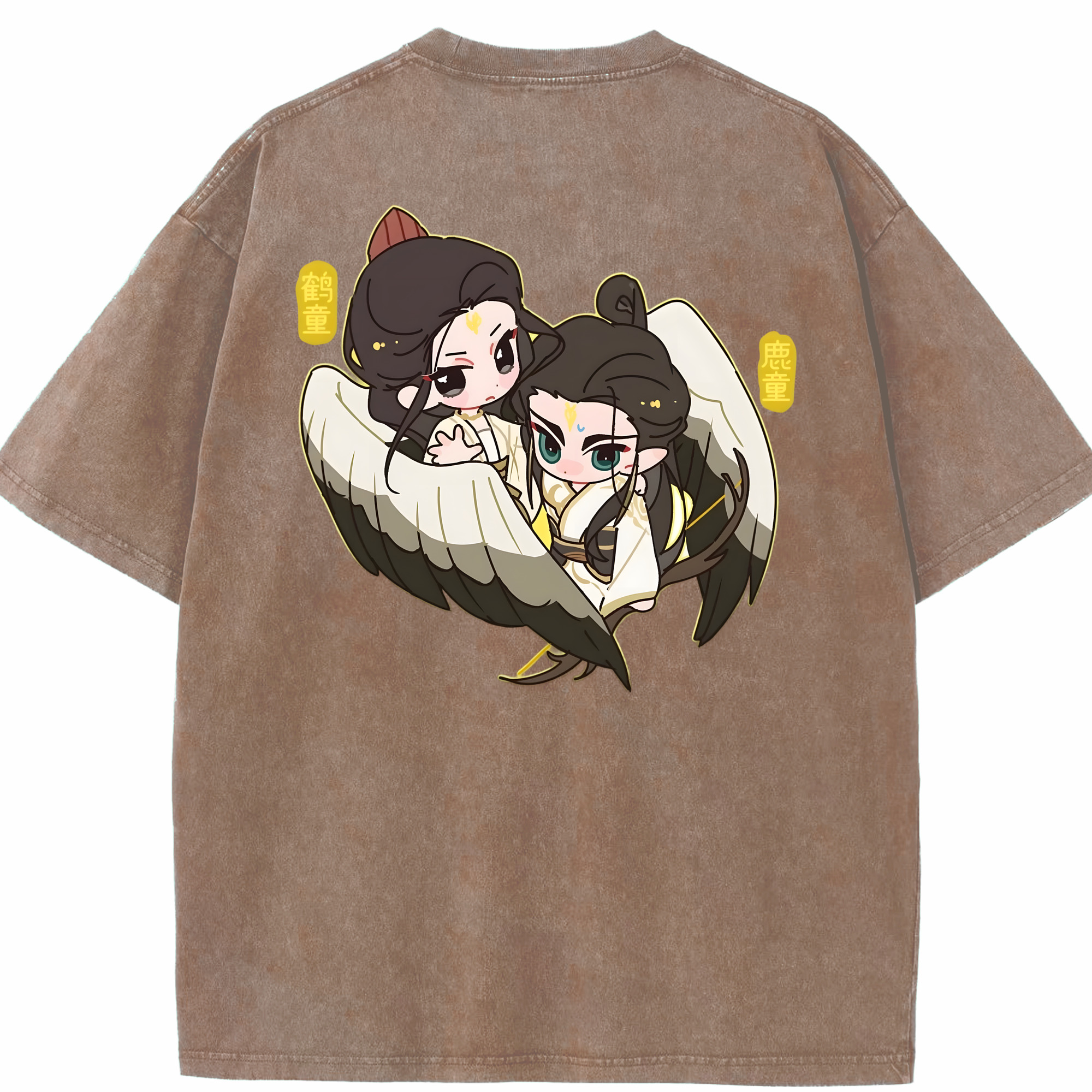 （画像用） Ne Zha 2 ナタ 魔童の大暴れ 綿100% ヴィンテージ風 半袖Tシャツ（背面プリント）
