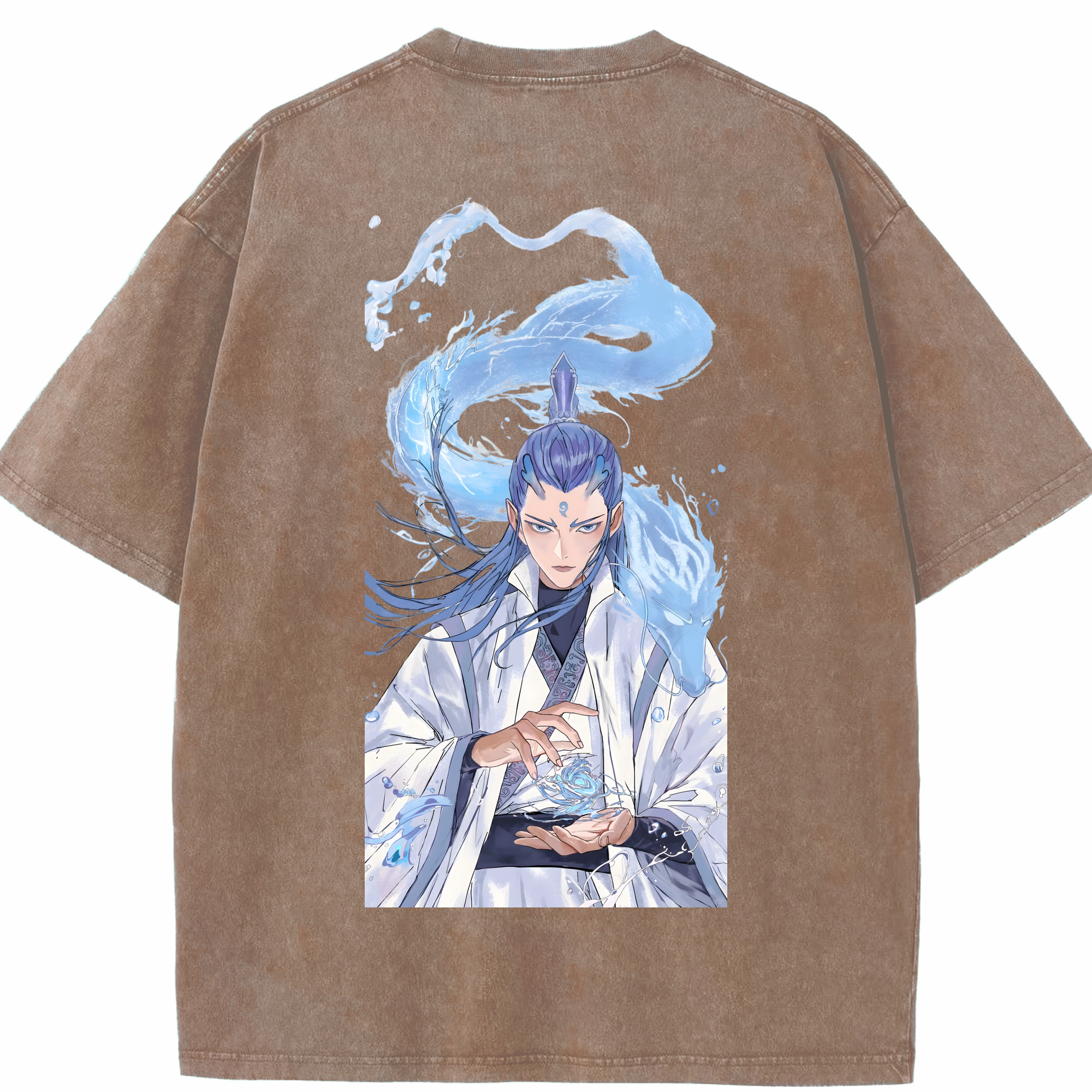 （画像用） Ne Zha 2 ナタ 魔童の大暴れ 綿100% ヴィンテージ風 半袖Tシャツ（背面プリント）