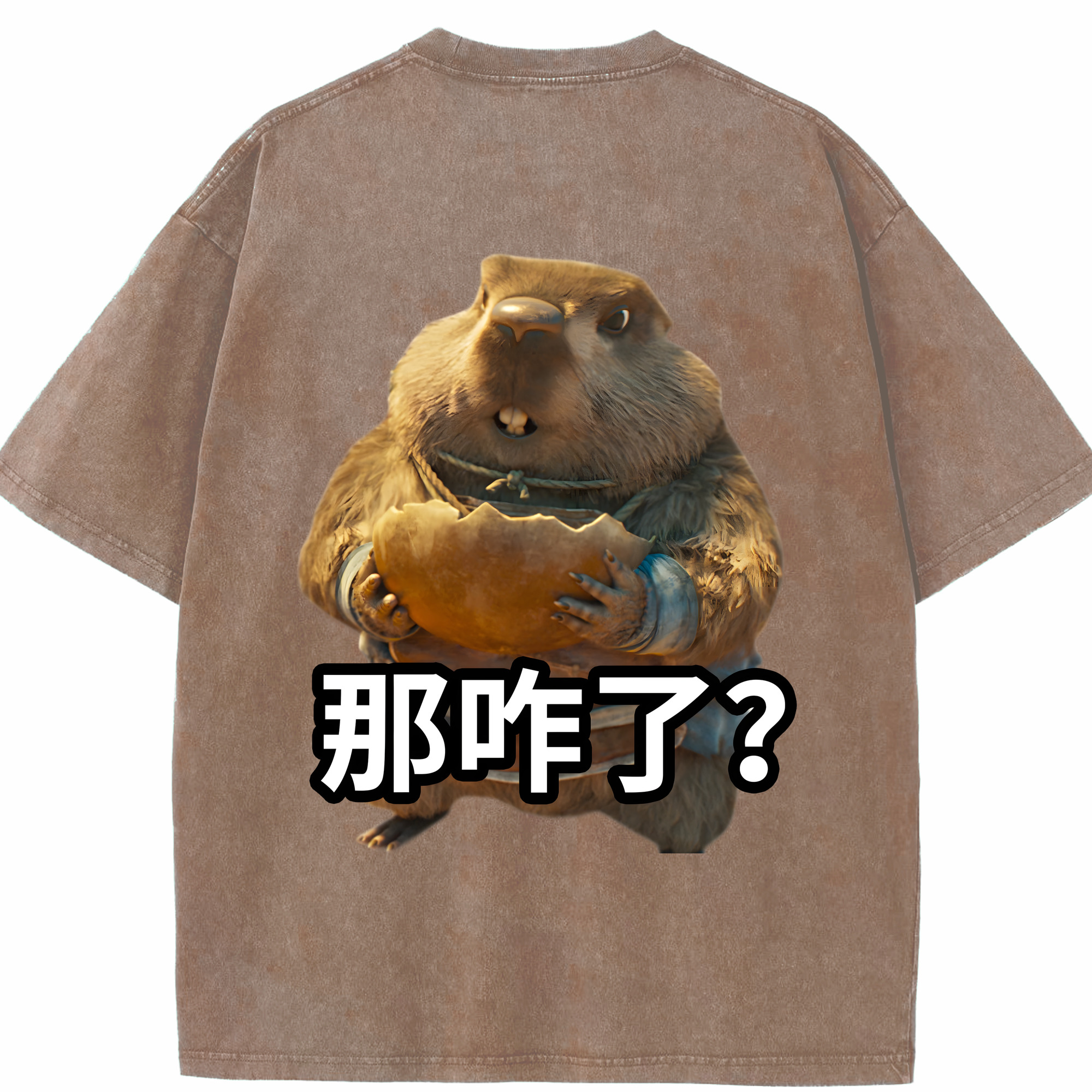 （画像用） Ne Zha 2 ナタ 魔童の大暴れ 綿100% ヴィンテージ風 半袖Tシャツ（背面プリント）