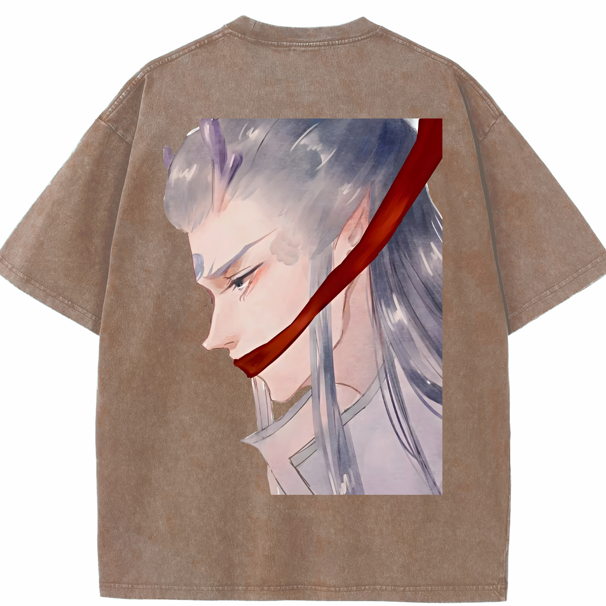 （画像用） Ne Zha 2 ナタ 魔童の大暴れ 綿100% ヴィンテージ風 半袖Tシャツ（背面プリント）