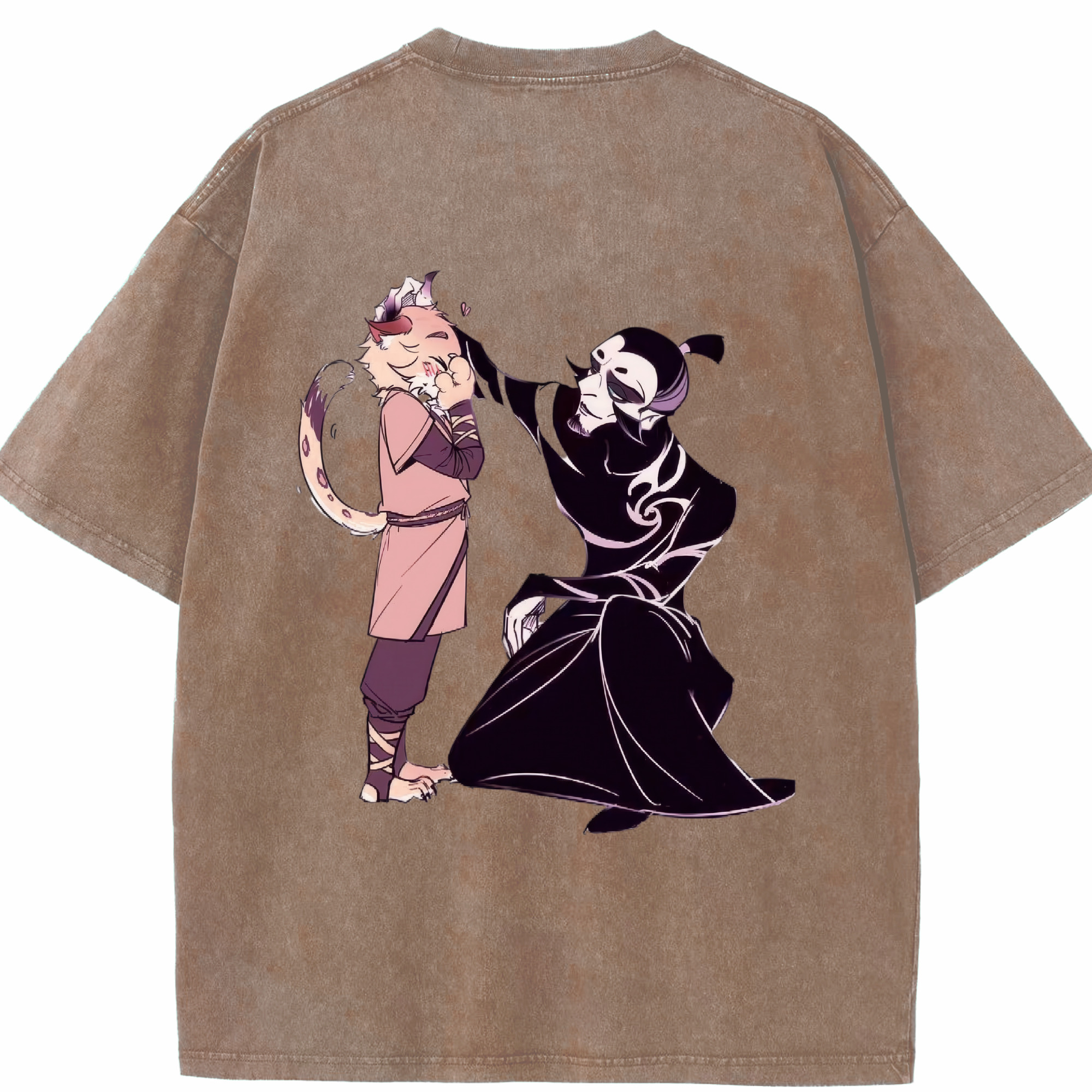 （画像用） Ne Zha 2 ナタ 魔童の大暴れ 綿100% ヴィンテージ風 半袖Tシャツ（背面プリント）
