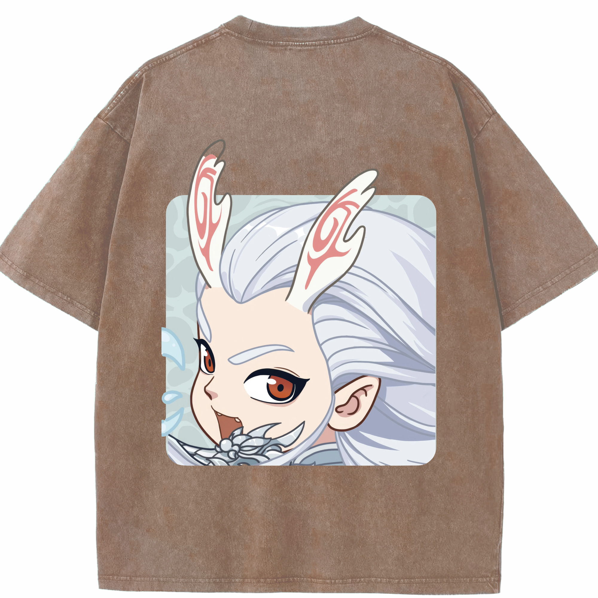 （画像用） Ne Zha 2 ナタ 魔童の大暴れ 綿100% ヴィンテージ風 半袖Tシャツ（背面プリント）