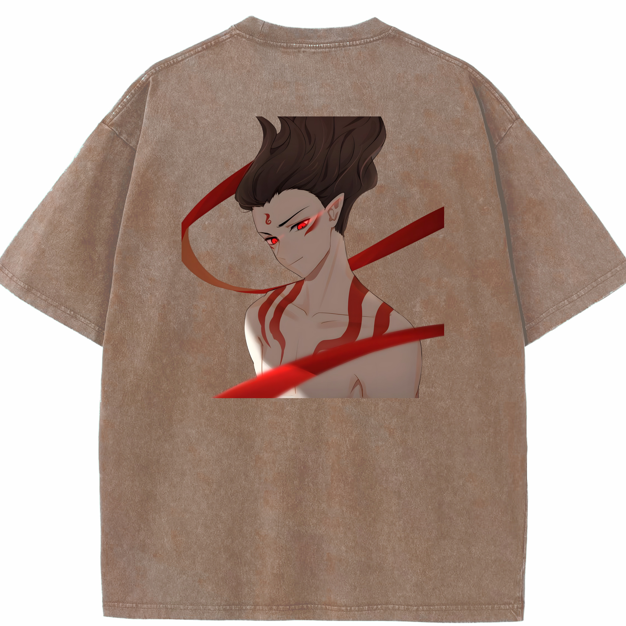 （画像用） Ne Zha 2 ナタ 魔童の大暴れ 綿100% ヴィンテージ風 半袖Tシャツ（背面プリント）