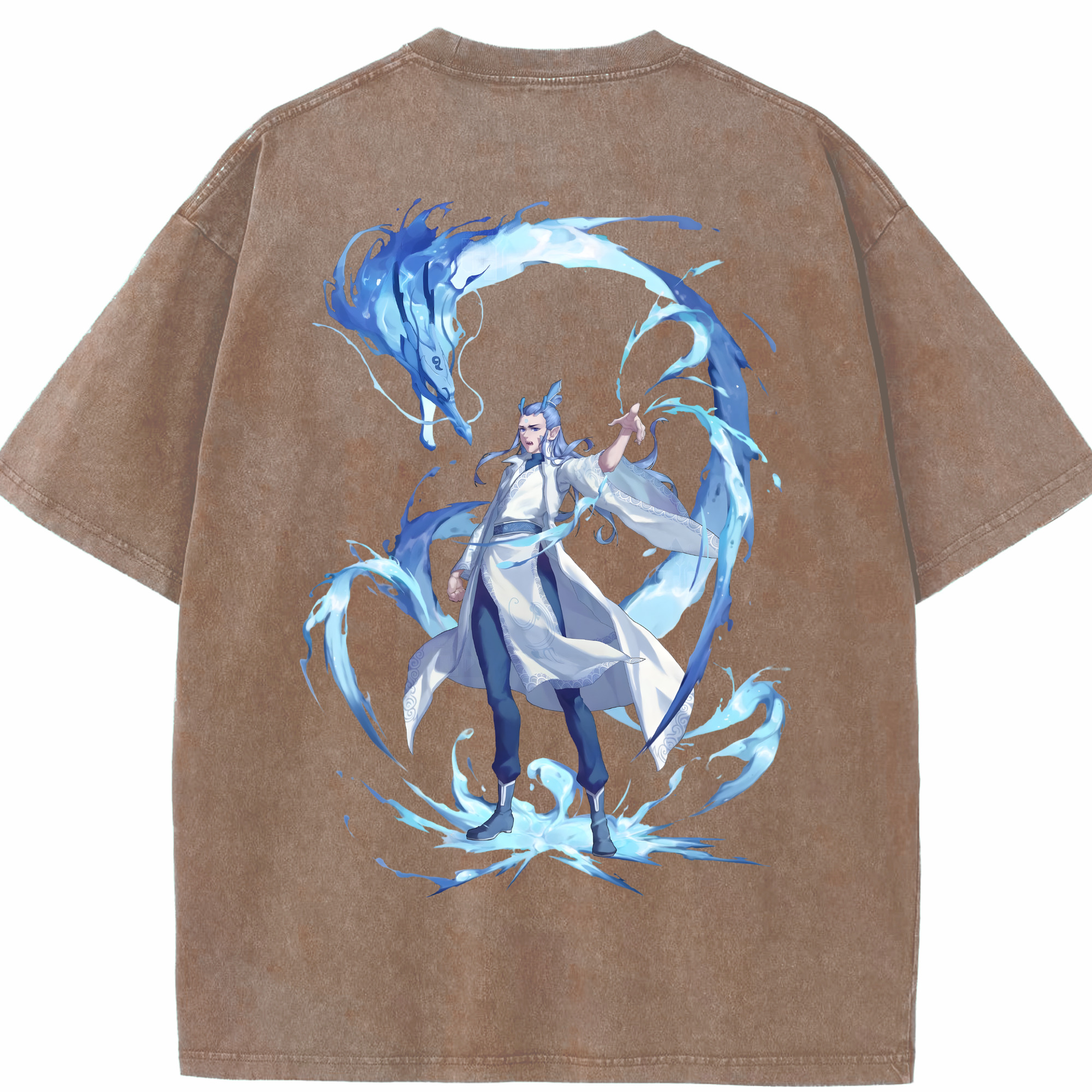 （画像用） Ne Zha 2 ナタ 魔童の大暴れ 綿100% ヴィンテージ風 半袖Tシャツ（背面プリント）