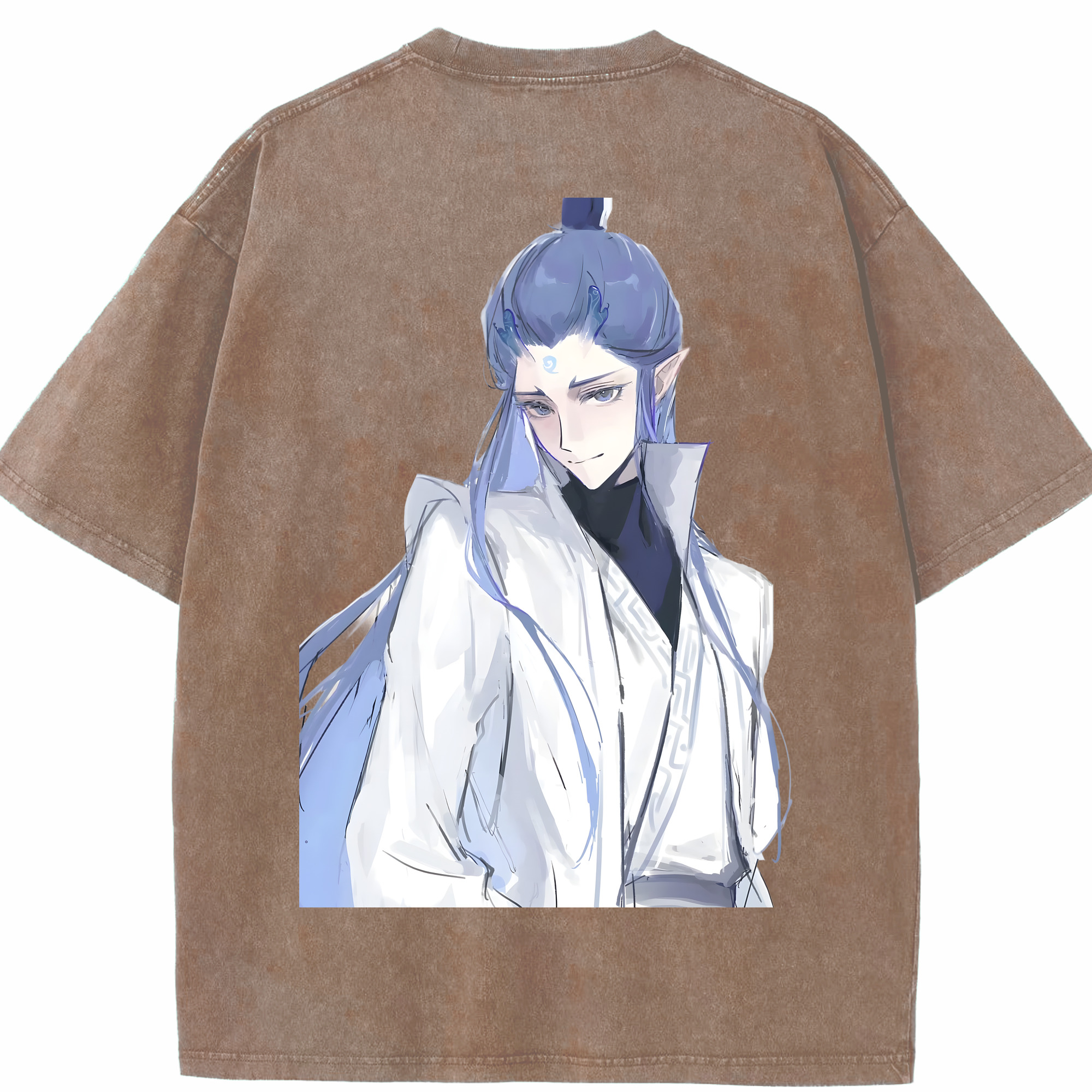 （画像用） Ne Zha 2 ナタ 魔童の大暴れ 綿100% ヴィンテージ風 半袖Tシャツ（背面プリント）