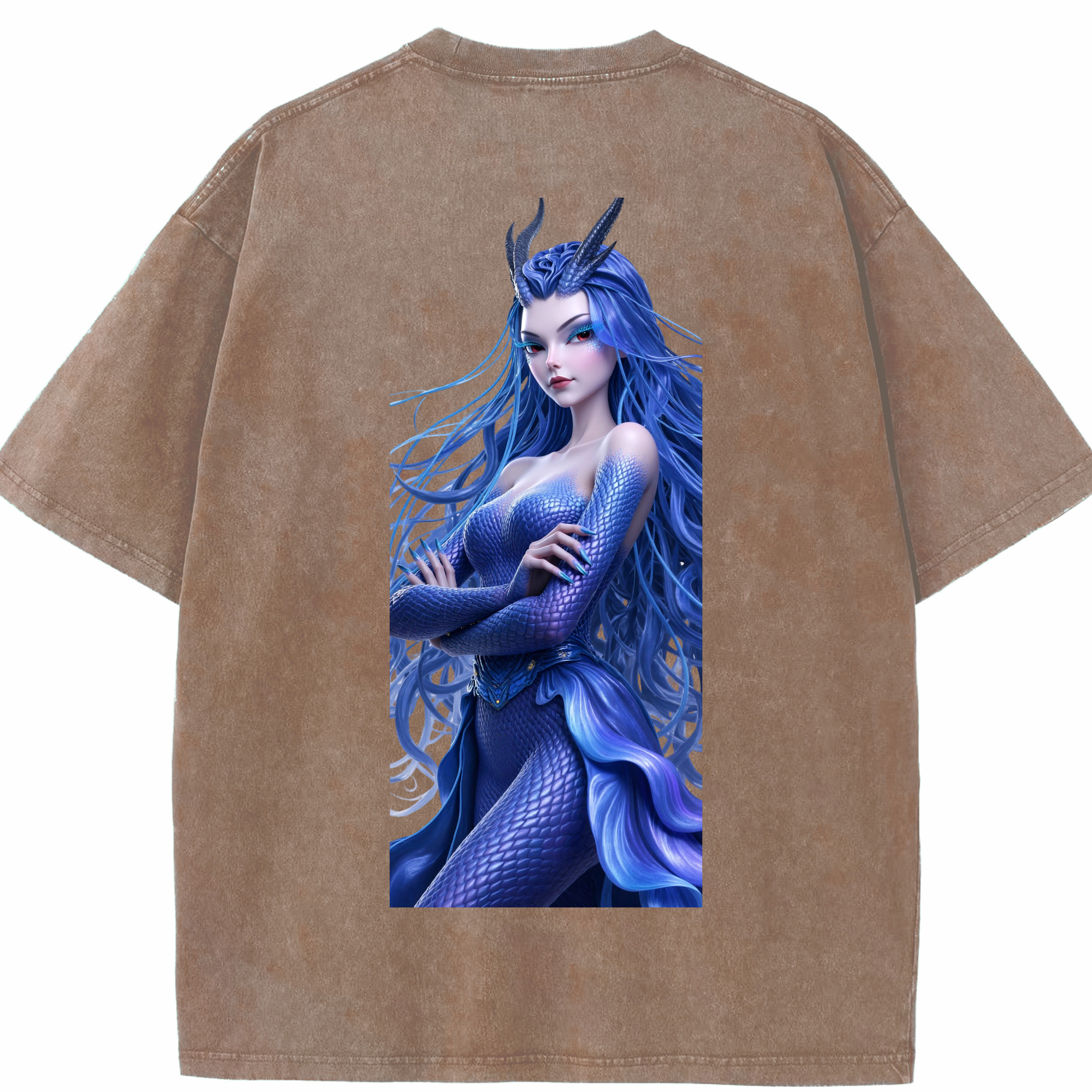 （画像用） Ne Zha 2 ナタ 魔童の大暴れ 綿100% ヴィンテージ風 半袖Tシャツ（背面プリント）