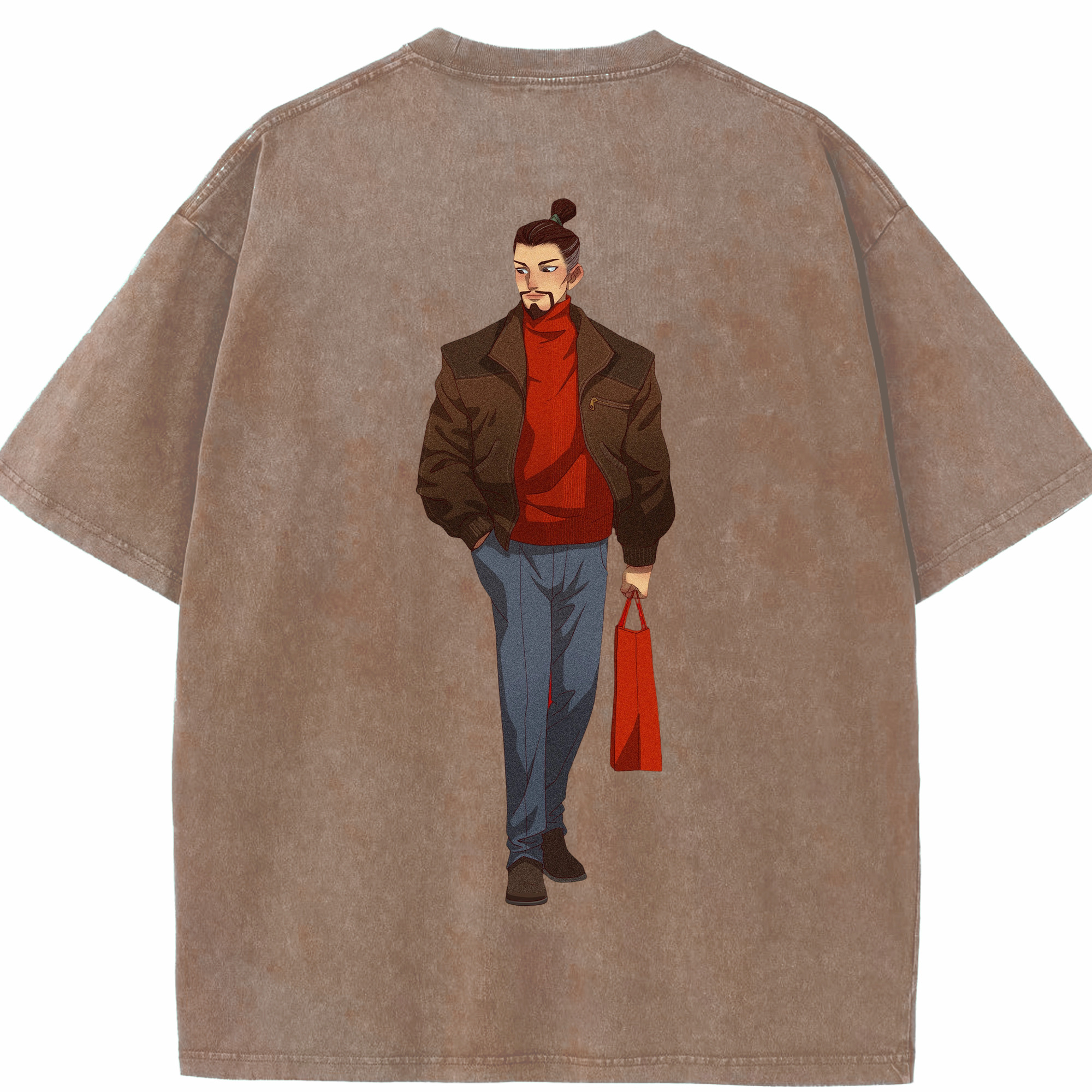 （画像用） Ne Zha 2 ナタ 魔童の大暴れ 綿100% ヴィンテージ風 半袖Tシャツ（背面プリント）