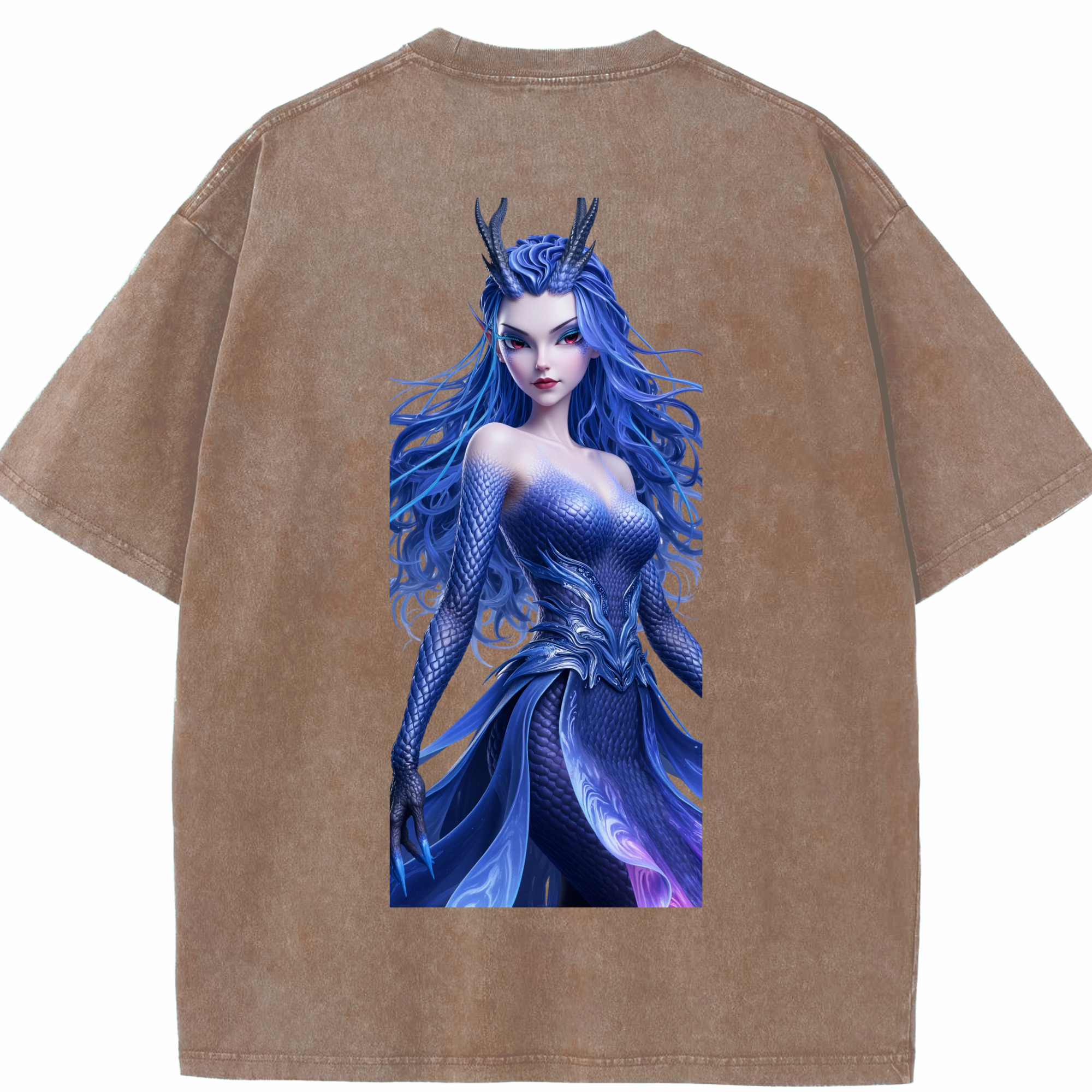 （画像用） Ne Zha 2 ナタ 魔童の大暴れ 綿100% ヴィンテージ風 半袖Tシャツ（背面プリント）