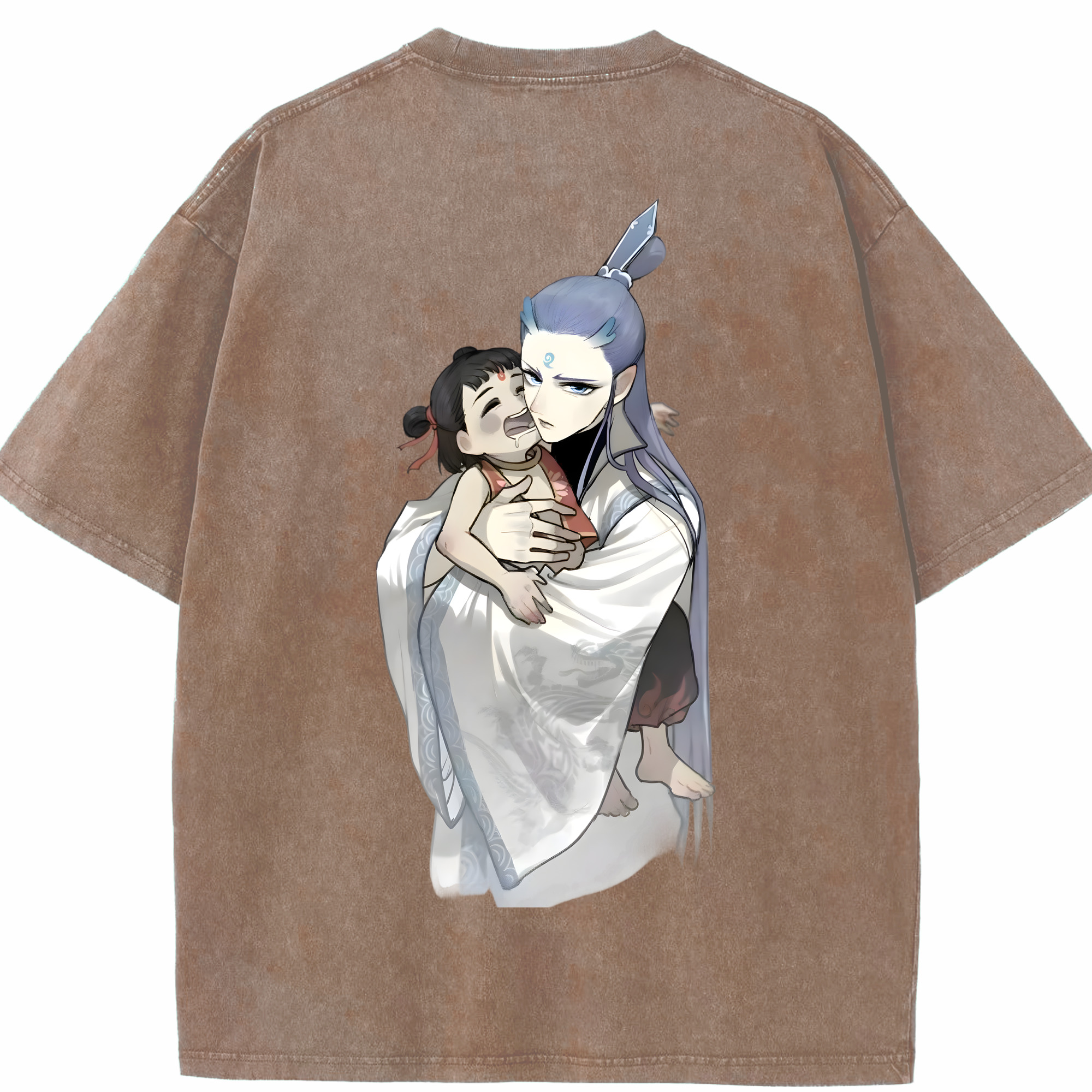 （画像用） Ne Zha 2 ナタ 魔童の大暴れ 綿100% ヴィンテージ風 半袖Tシャツ（背面プリント）