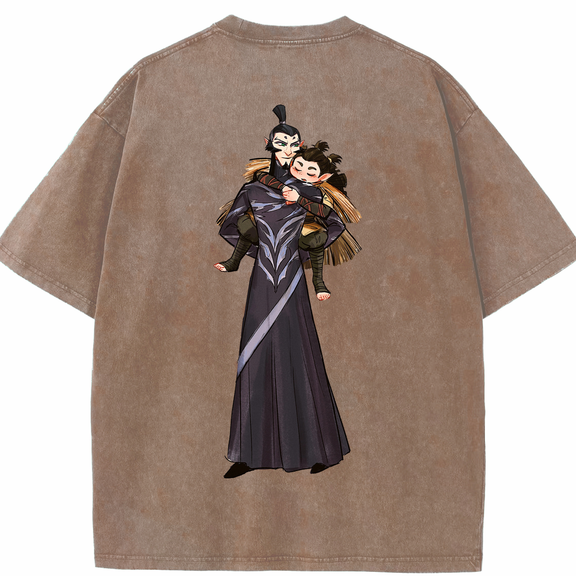 （画像用） Ne Zha 2 ナタ 魔童の大暴れ 綿100% ヴィンテージ風 半袖Tシャツ（背面プリント）