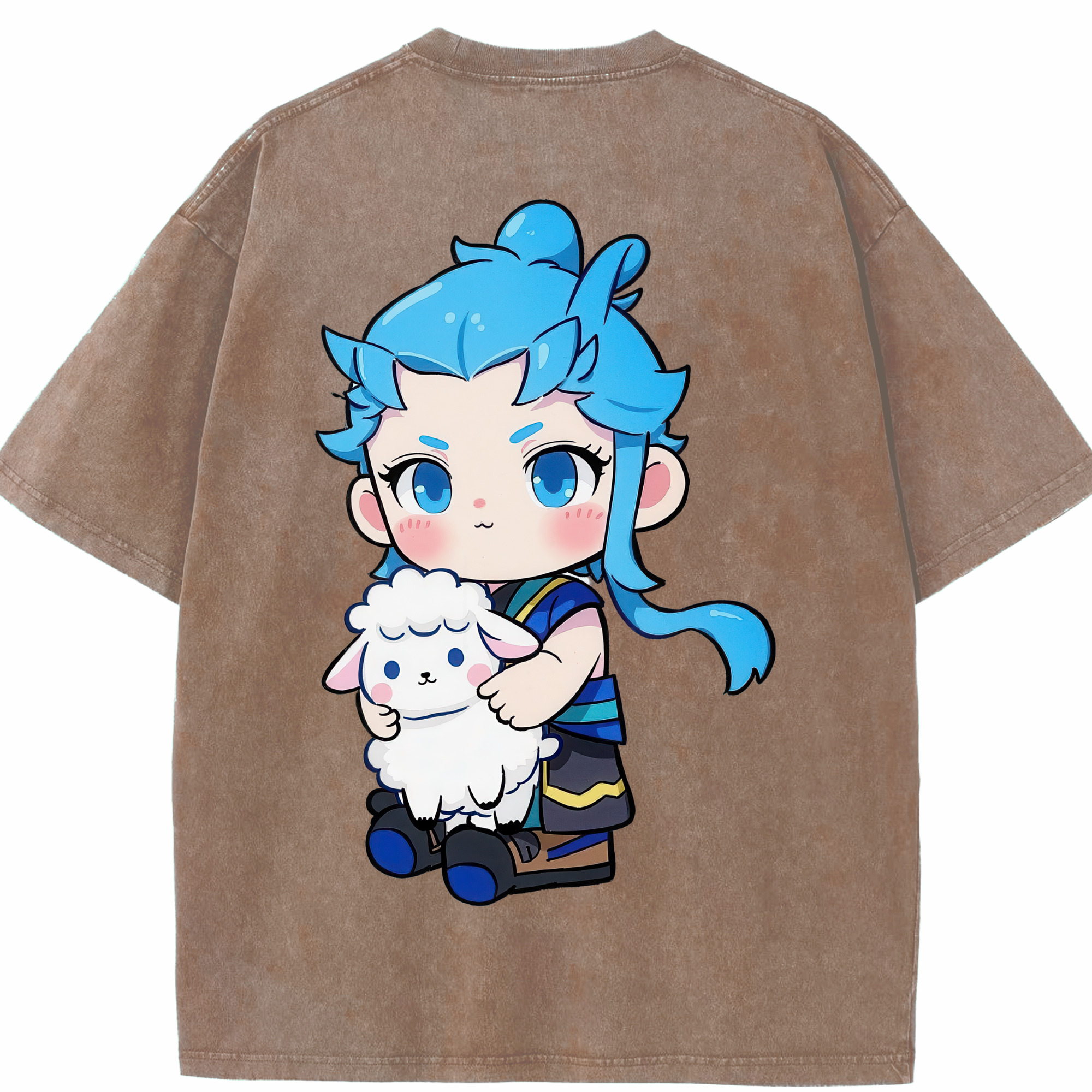 （画像用） Ne Zha 2 ナタ 魔童の大暴れ 綿100% ヴィンテージ風 半袖Tシャツ（背面プリント）