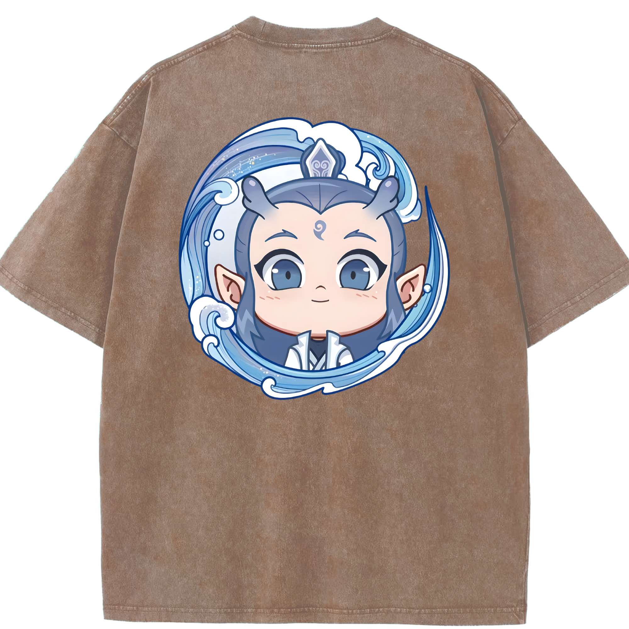 （画像用） Ne Zha 2 ナタ 魔童の大暴れ 綿100% ヴィンテージ風 半袖Tシャツ（背面プリント）