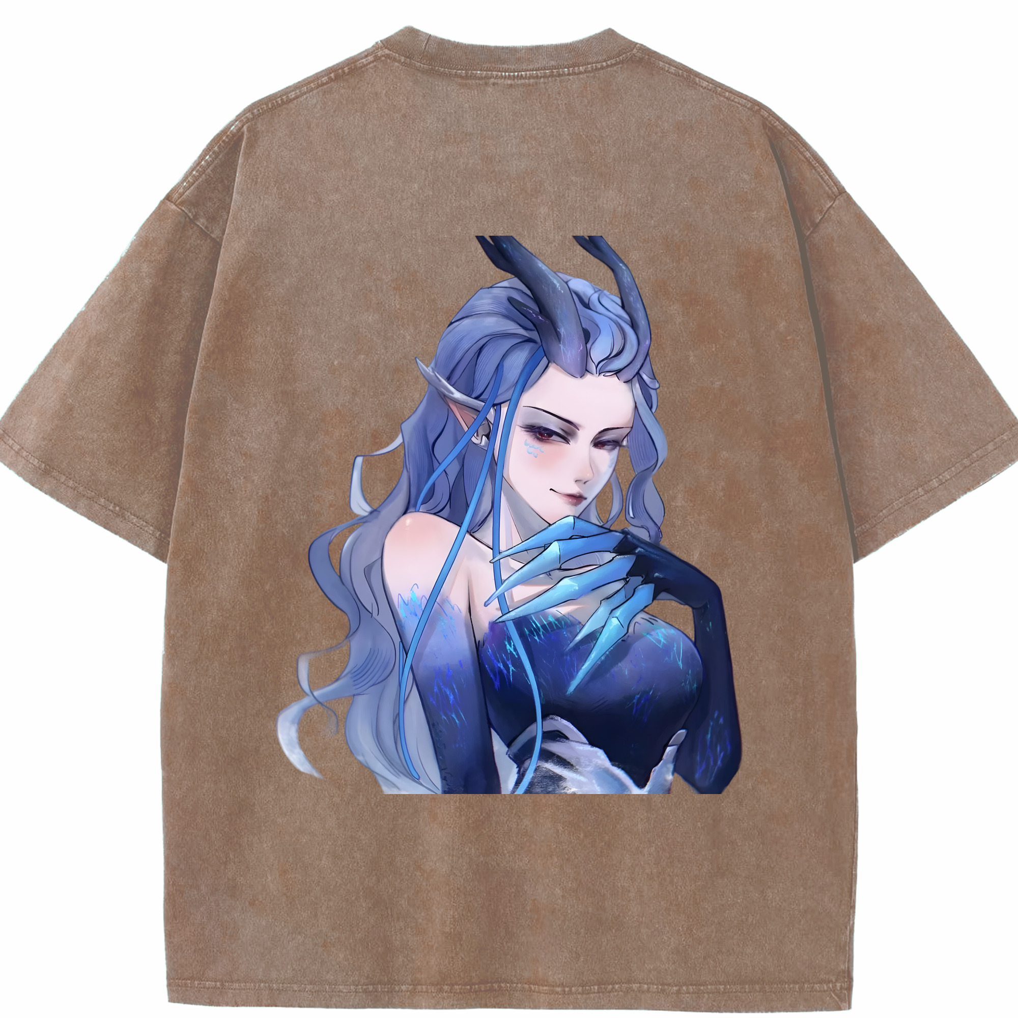 （画像用） Ne Zha 2 ナタ 魔童の大暴れ 綿100% ヴィンテージ風 半袖Tシャツ（背面プリント）
