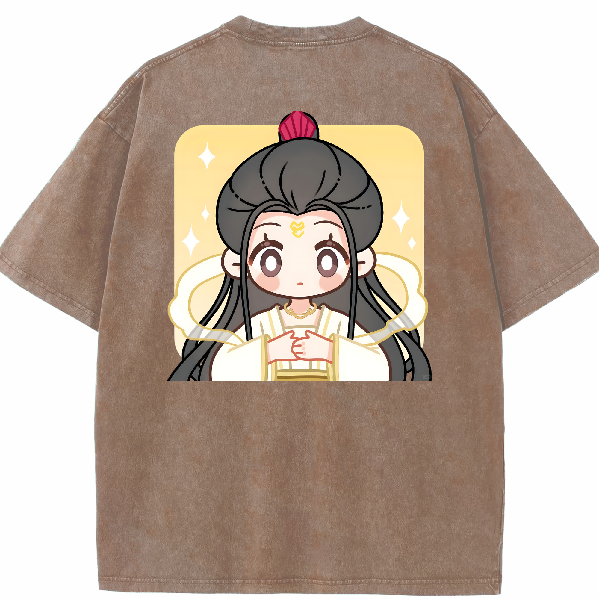 （画像用） Ne Zha 2 ナタ 魔童の大暴れ 綿100% ヴィンテージ風 半袖Tシャツ（背面プリント）