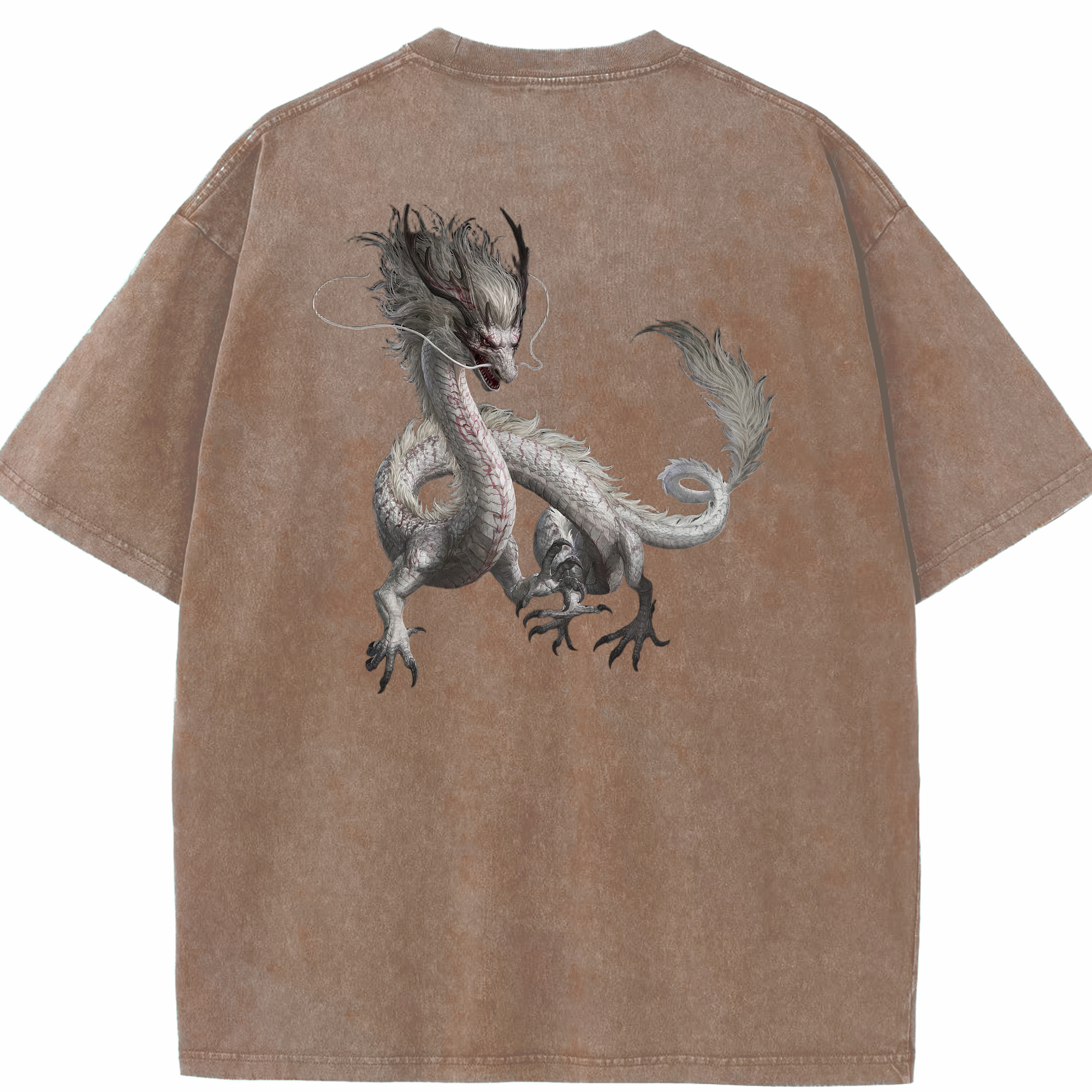 （画像用） Ne Zha 2 ナタ 魔童の大暴れ 綿100% ヴィンテージ風 半袖Tシャツ（背面プリント）
