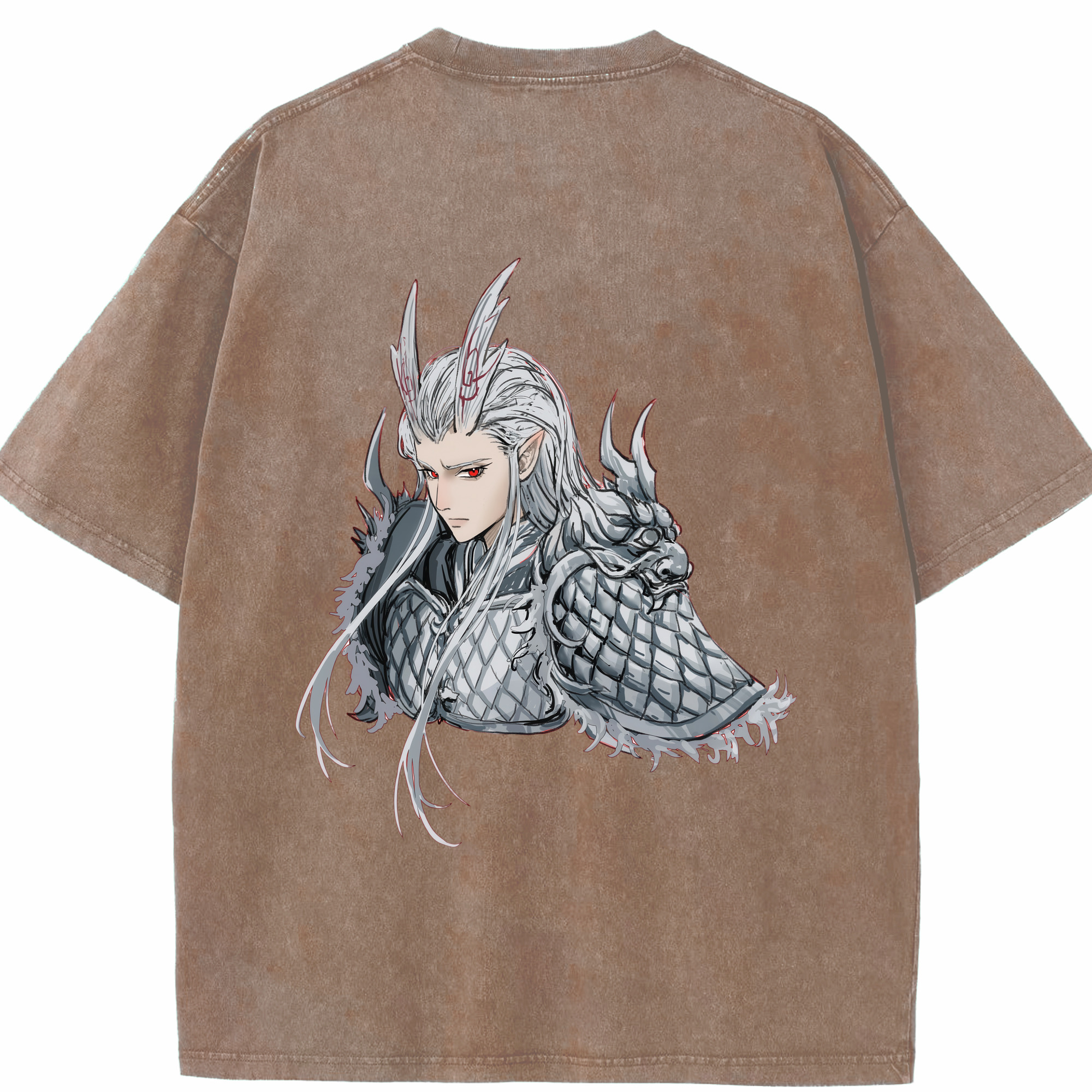 （画像用） Ne Zha 2 ナタ 魔童の大暴れ 綿100% ヴィンテージ風 半袖Tシャツ（背面プリント）