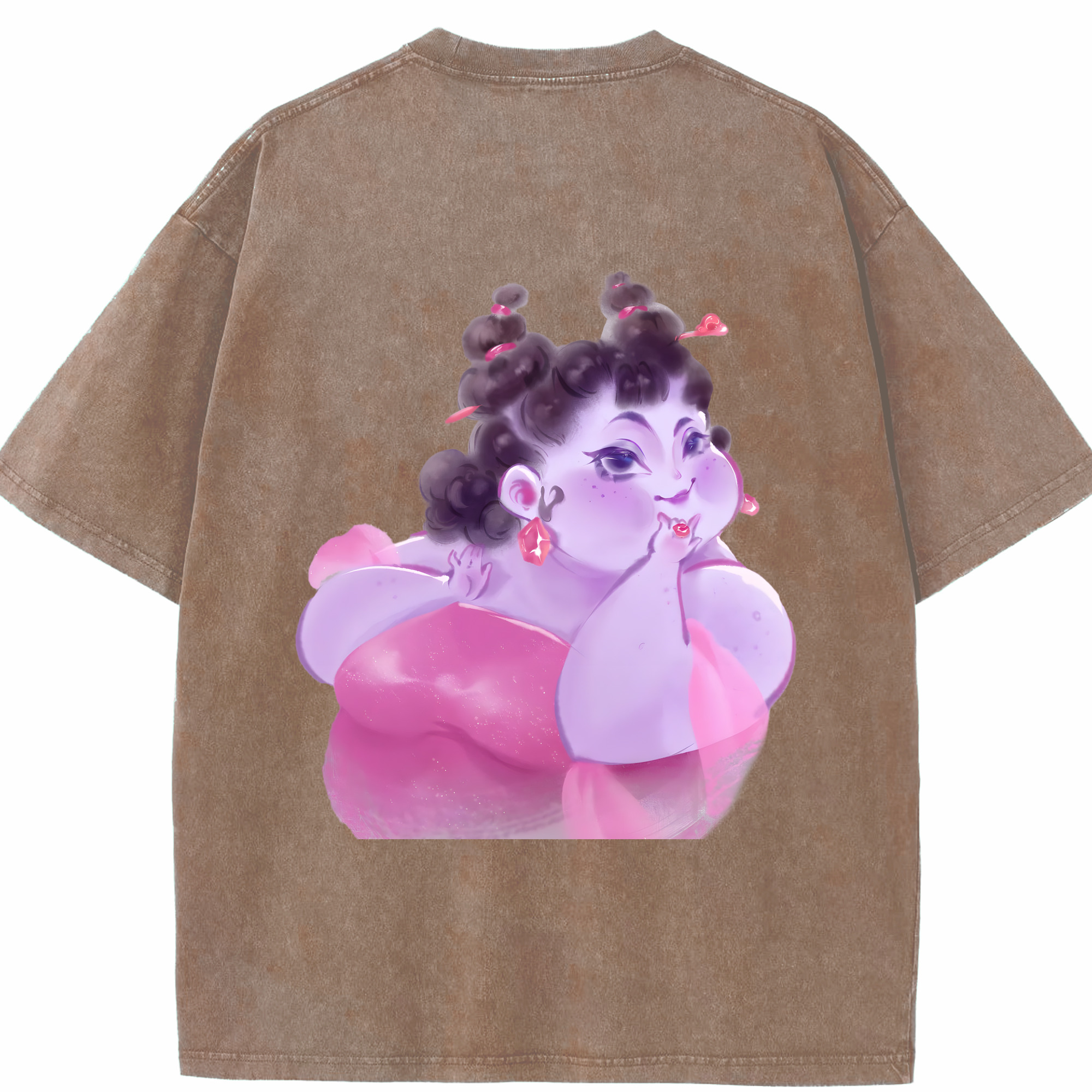 （画像用） Ne Zha 2 ナタ 魔童の大暴れ 綿100% ヴィンテージ風 半袖Tシャツ（背面プリント）
