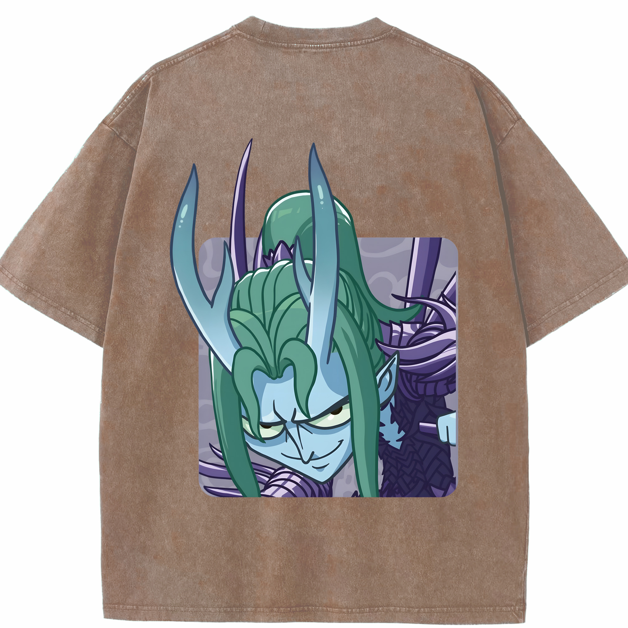 （画像用） Ne Zha 2 ナタ 魔童の大暴れ 綿100% ヴィンテージ風 半袖Tシャツ（背面プリント）