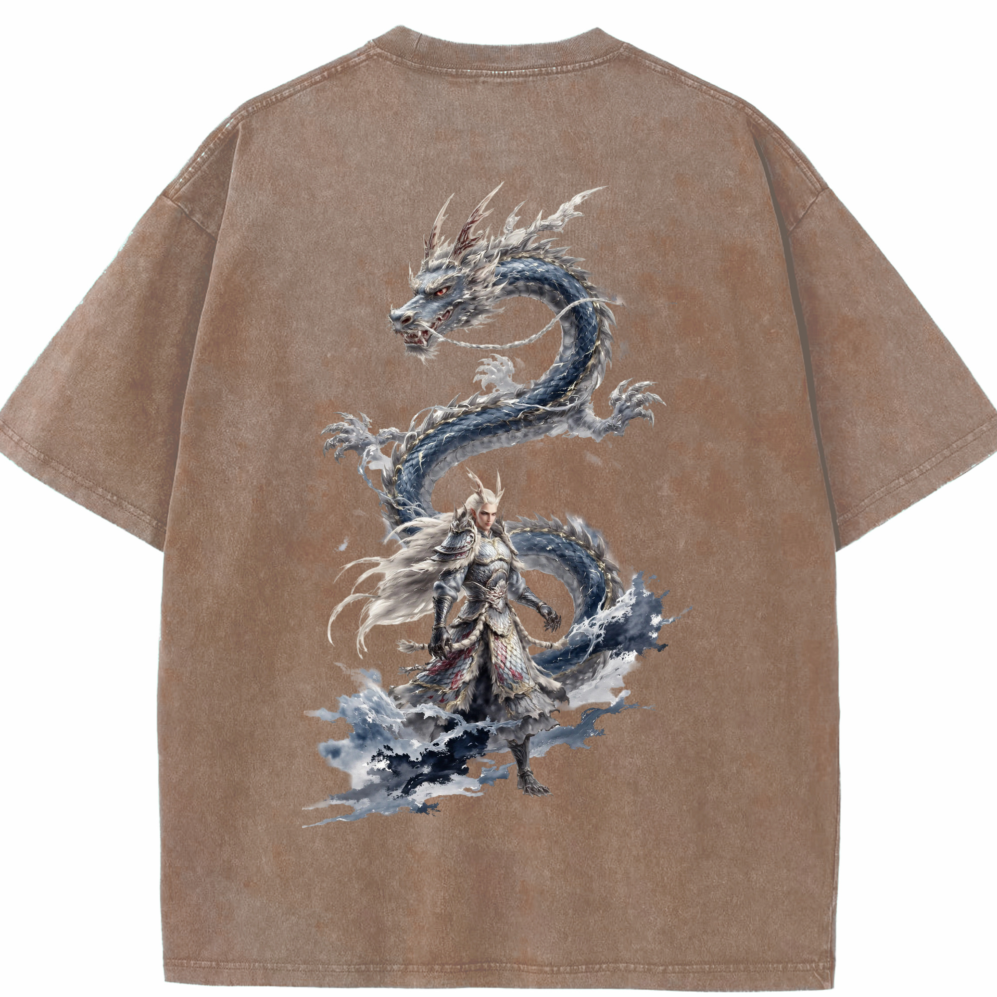 （画像用） Ne Zha 2 ナタ 魔童の大暴れ 綿100% ヴィンテージ風 半袖Tシャツ（背面プリント）