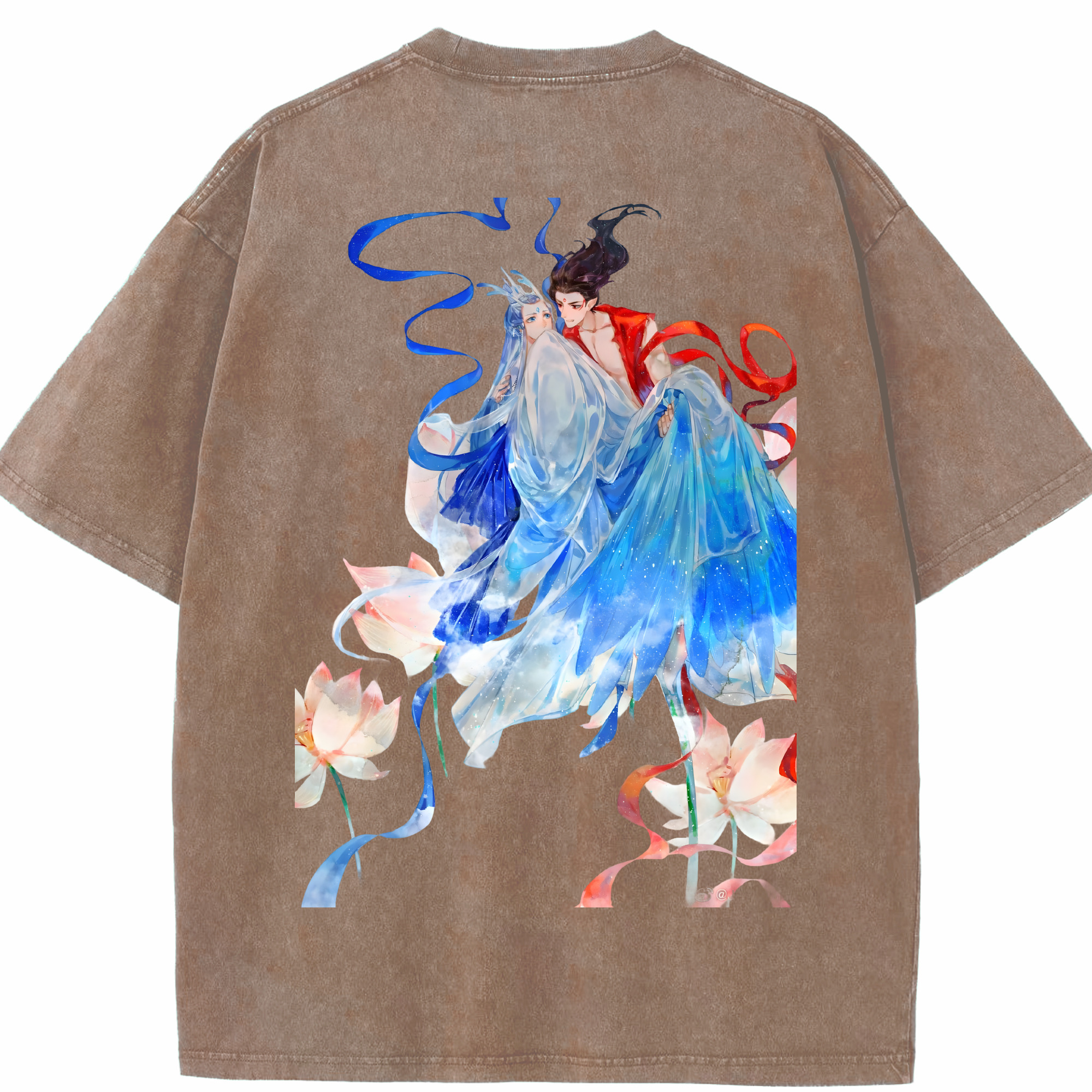 （画像用） Ne Zha 2 ナタ 魔童の大暴れ 綿100% ヴィンテージ風 半袖Tシャツ（背面プリント）