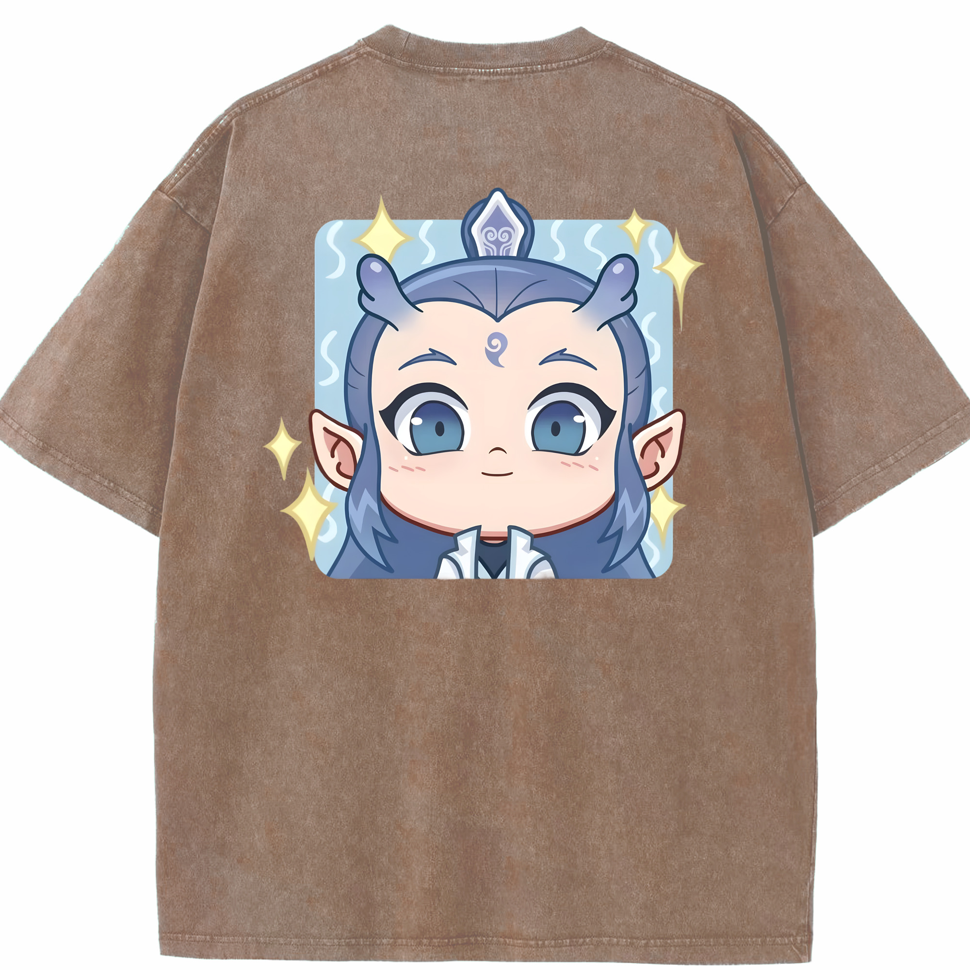 （画像用） Ne Zha 2 ナタ 魔童の大暴れ 綿100% ヴィンテージ風 半袖Tシャツ（背面プリント）