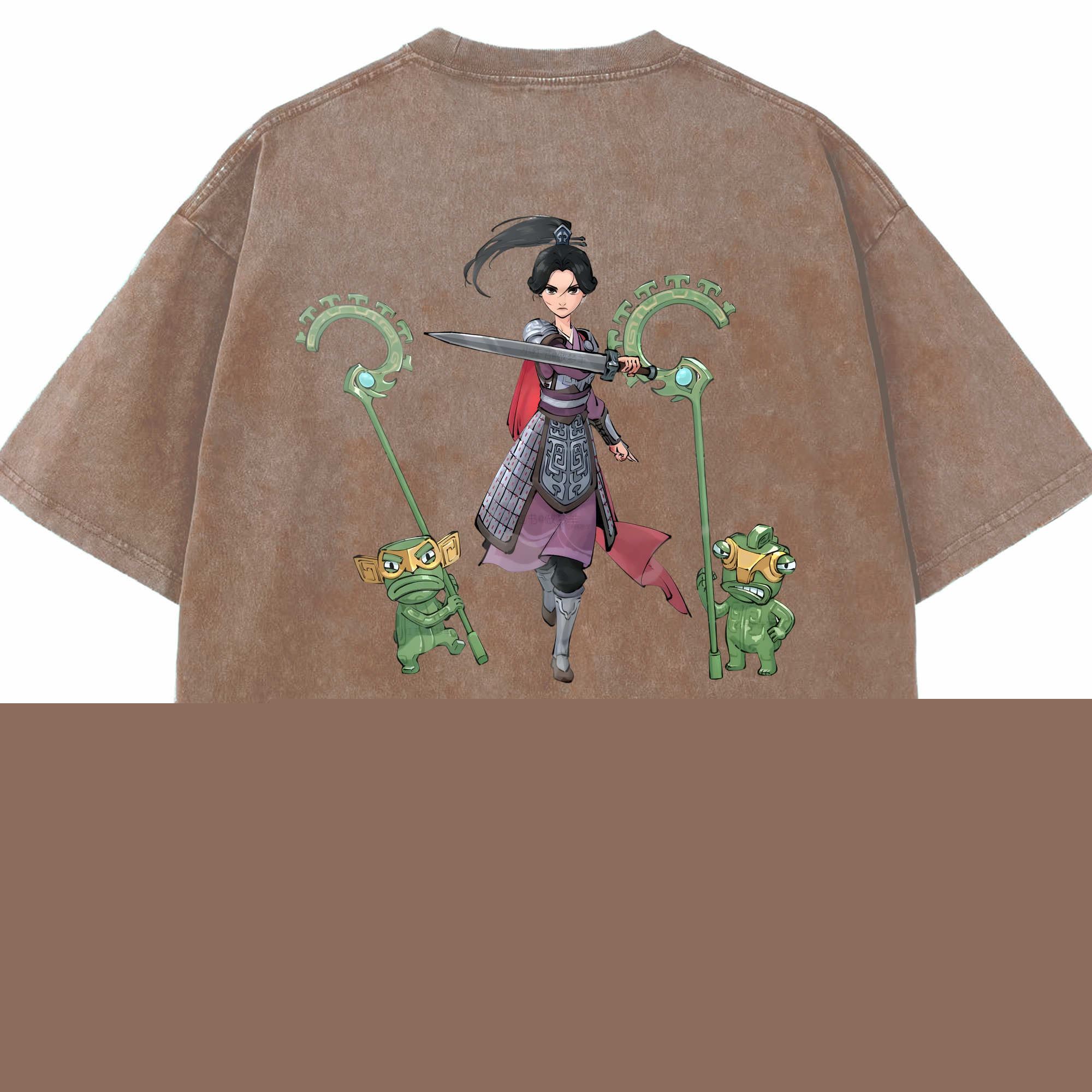 （画像用） Ne Zha 2 ナタ 魔童の大暴れ 綿100% ヴィンテージ風 半袖Tシャツ（背面プリント）