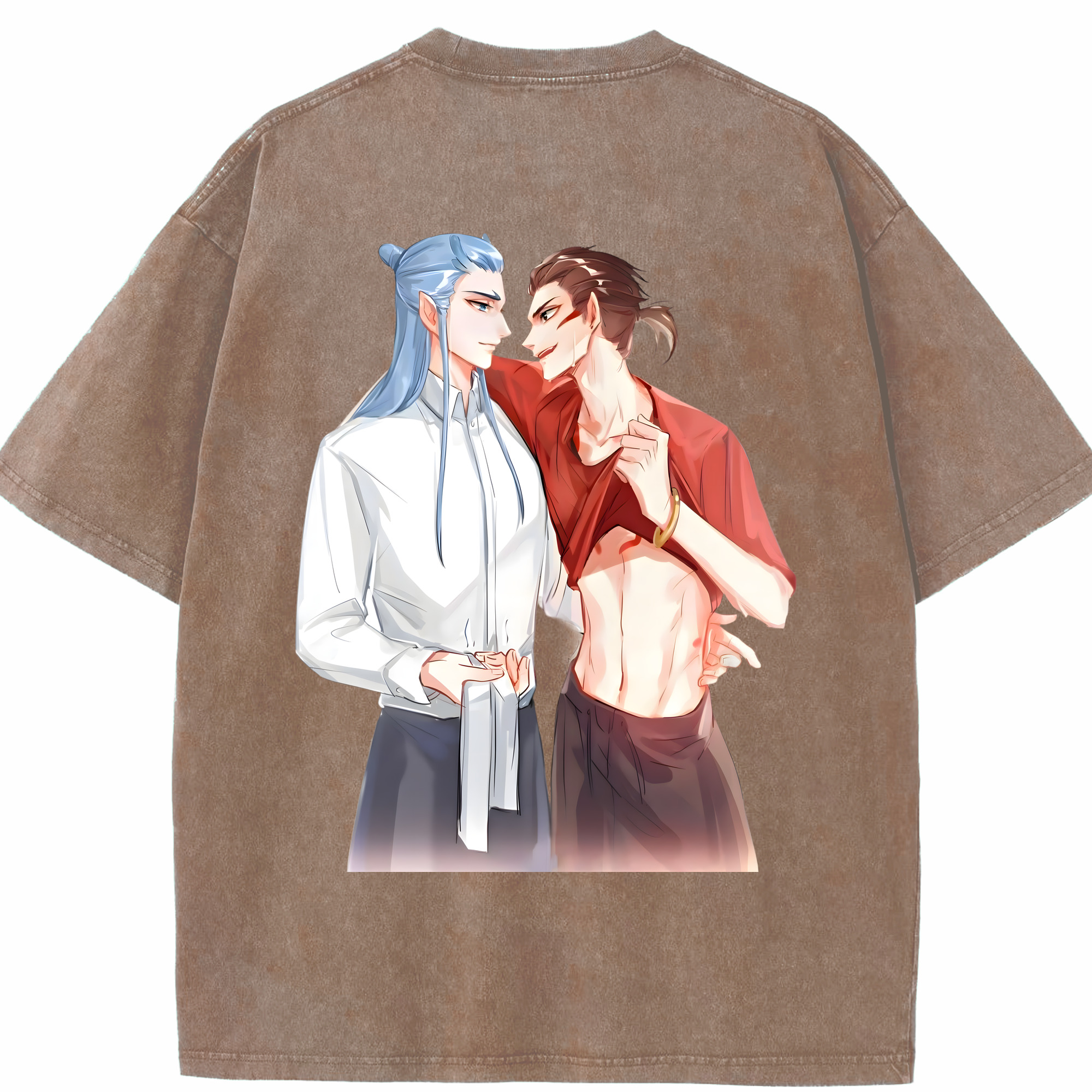 （画像用） Ne Zha 2 ナタ 魔童の大暴れ 綿100% ヴィンテージ風 半袖Tシャツ（背面プリント）