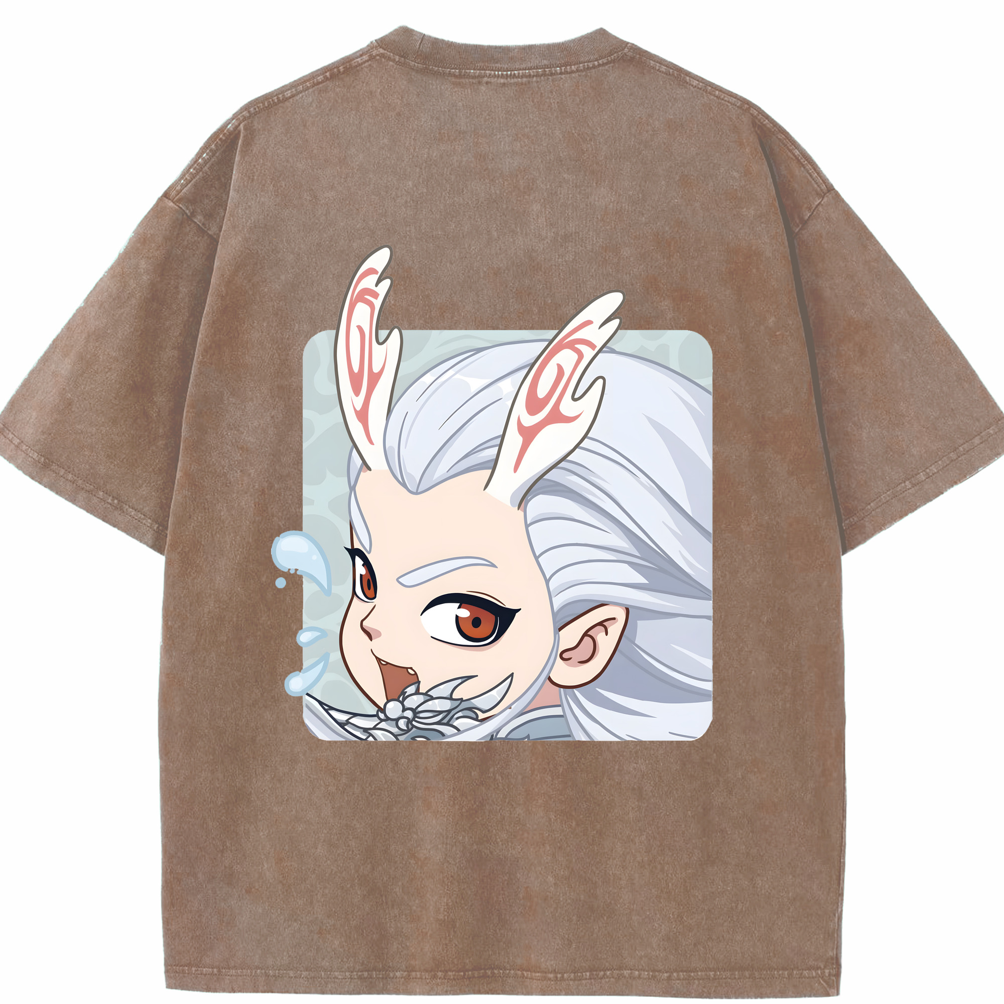 （画像用） Ne Zha 2 ナタ 魔童の大暴れ 綿100% ヴィンテージ風 半袖Tシャツ（背面プリント）